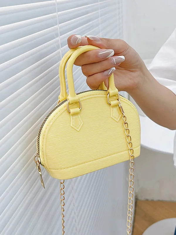 Chains Geometric Zipper Satchels Crossbody Bags