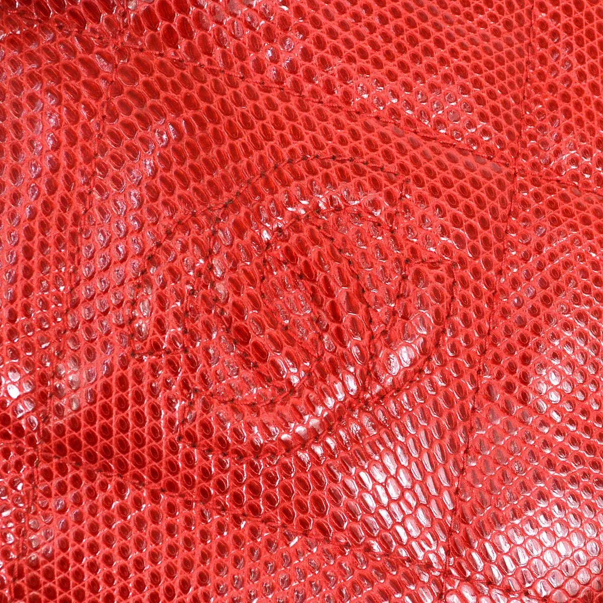CHANEL 1986-1988 Red Lizard Diamond Camera Bag Mini RK14247c
