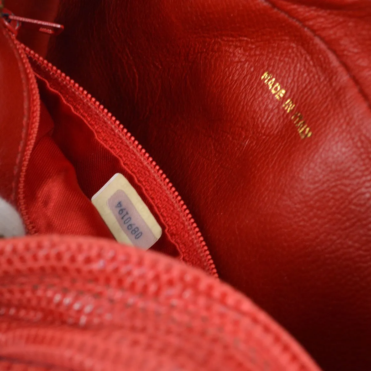 CHANEL 1986-1988 Red Lizard Diamond Camera Bag Mini RK14247c