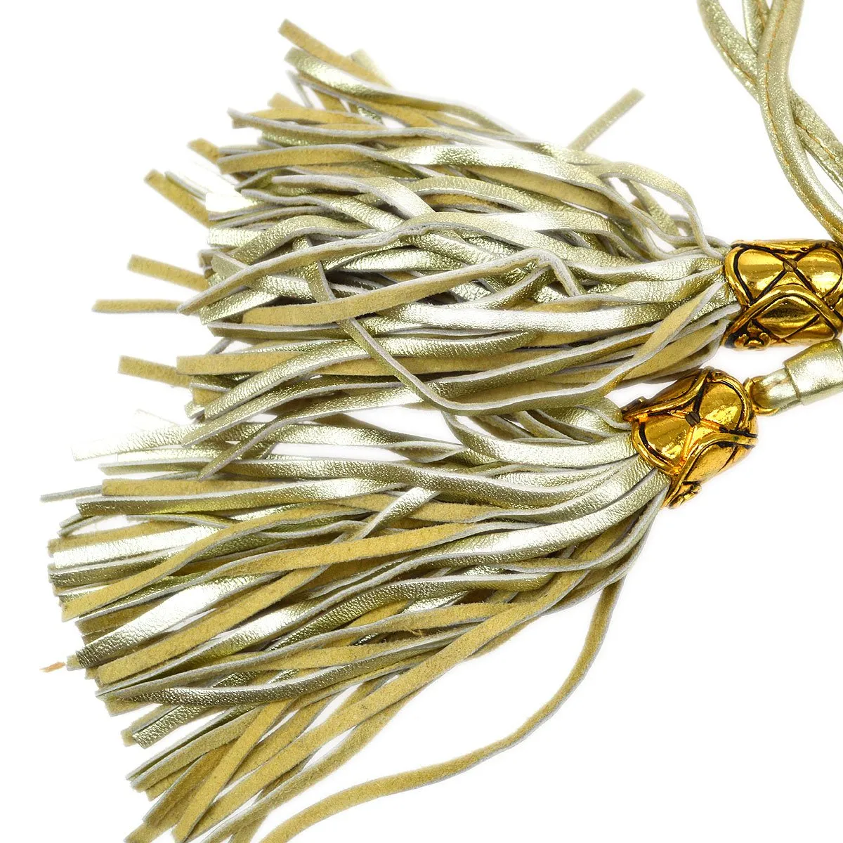 CHANEL 1989-1991 Gold Lambskin Drawstring Bucket Bag