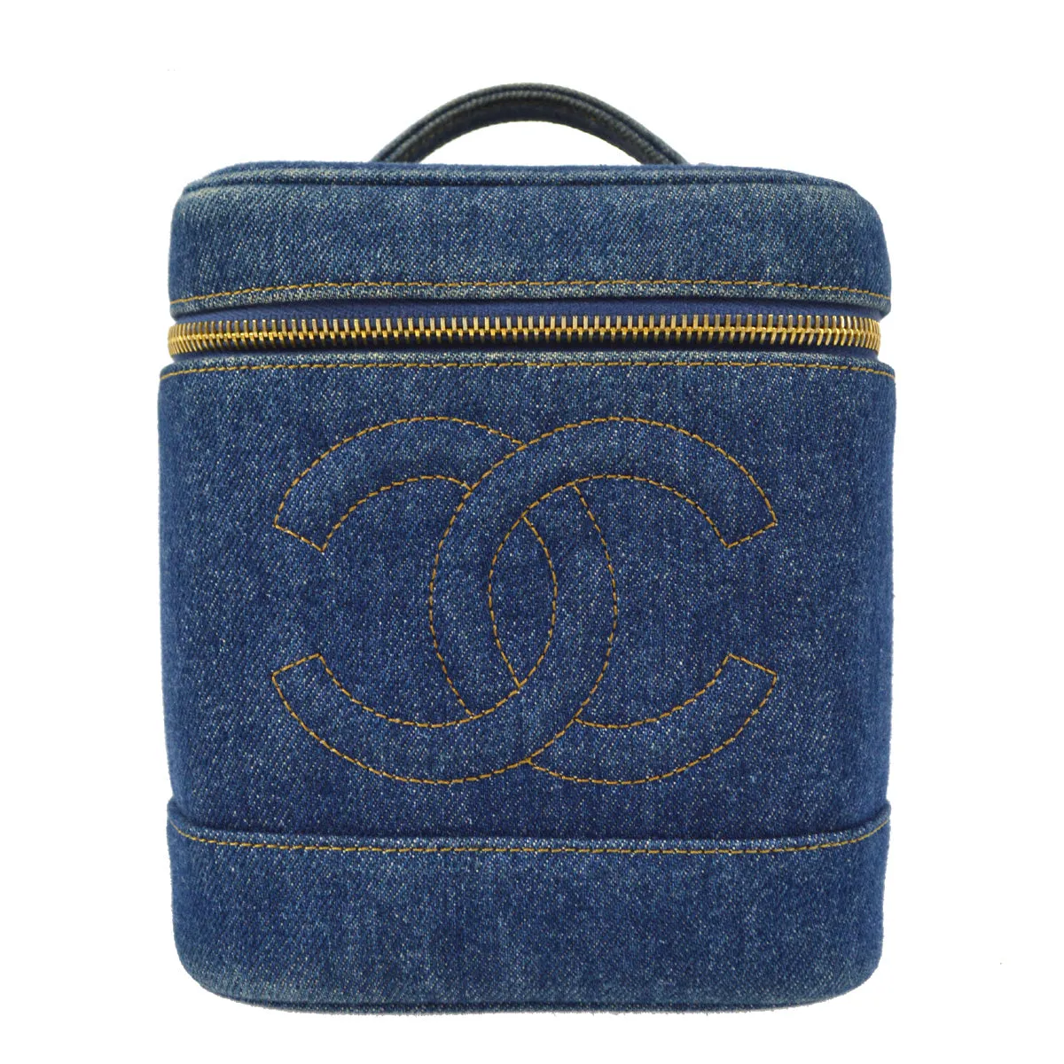 Chanel 1996-1997 Timeless Vanity Handbag Indigo Denim