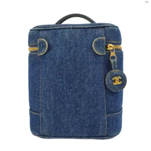 Chanel 1996-1997 Timeless Vanity Handbag Indigo Denim
