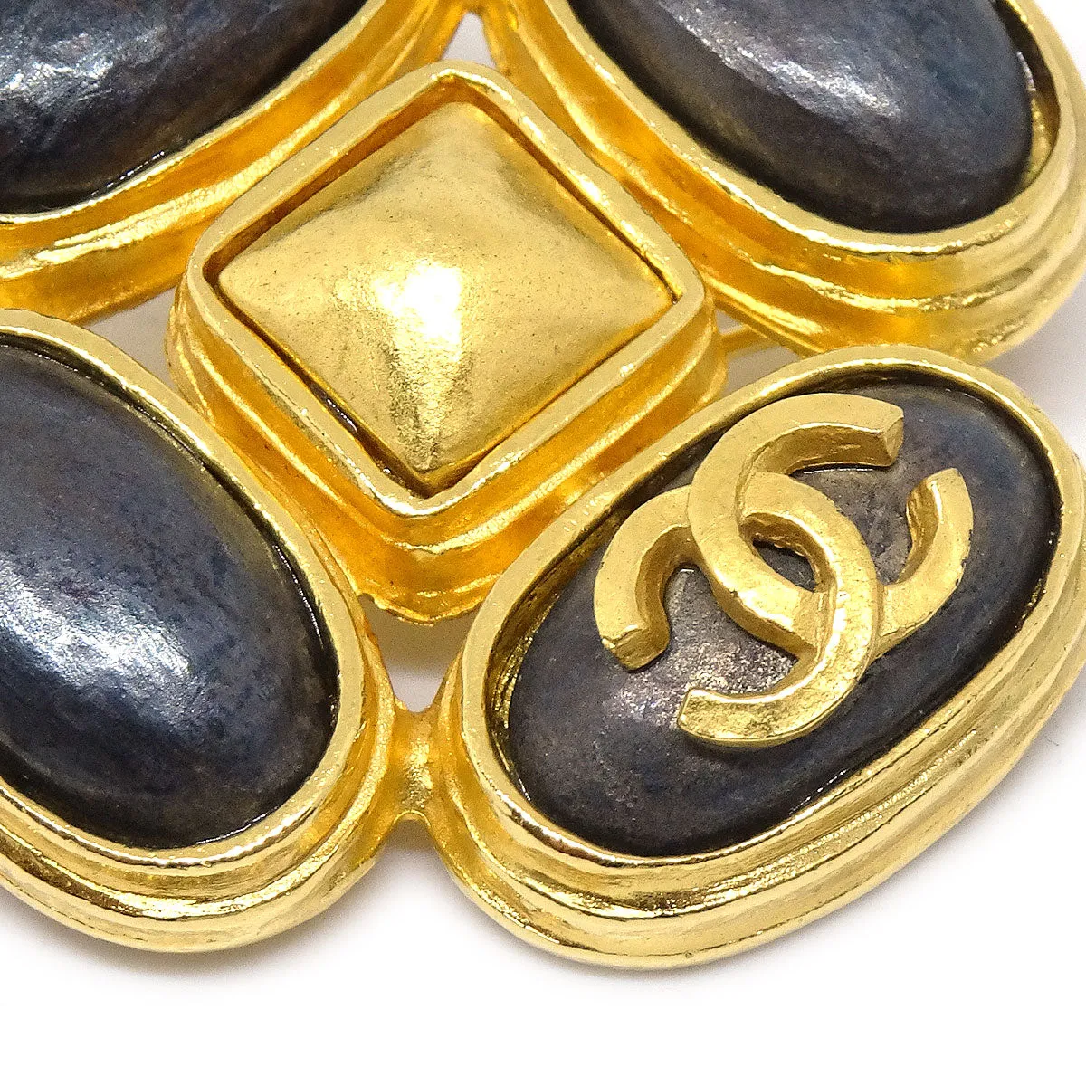 CHANEL 1997 Stone Brooch Gold AK35510c