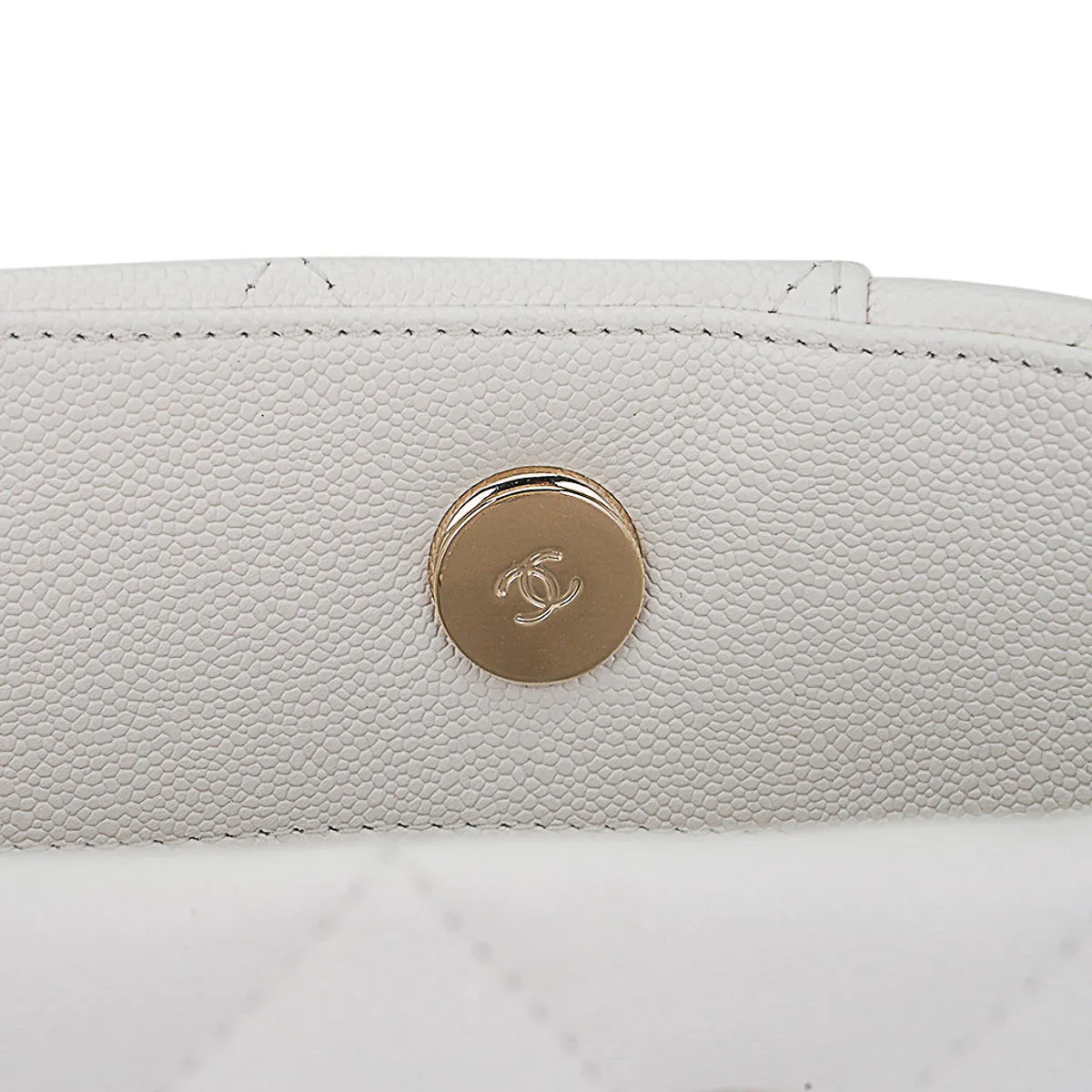 Chanel 2023 Limited Edition White Quilted Caviar Leather Large Tote Bag