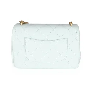CHANEL 24P Blue Quilted Caviar Sweetheart Crush Mini Flap Bag