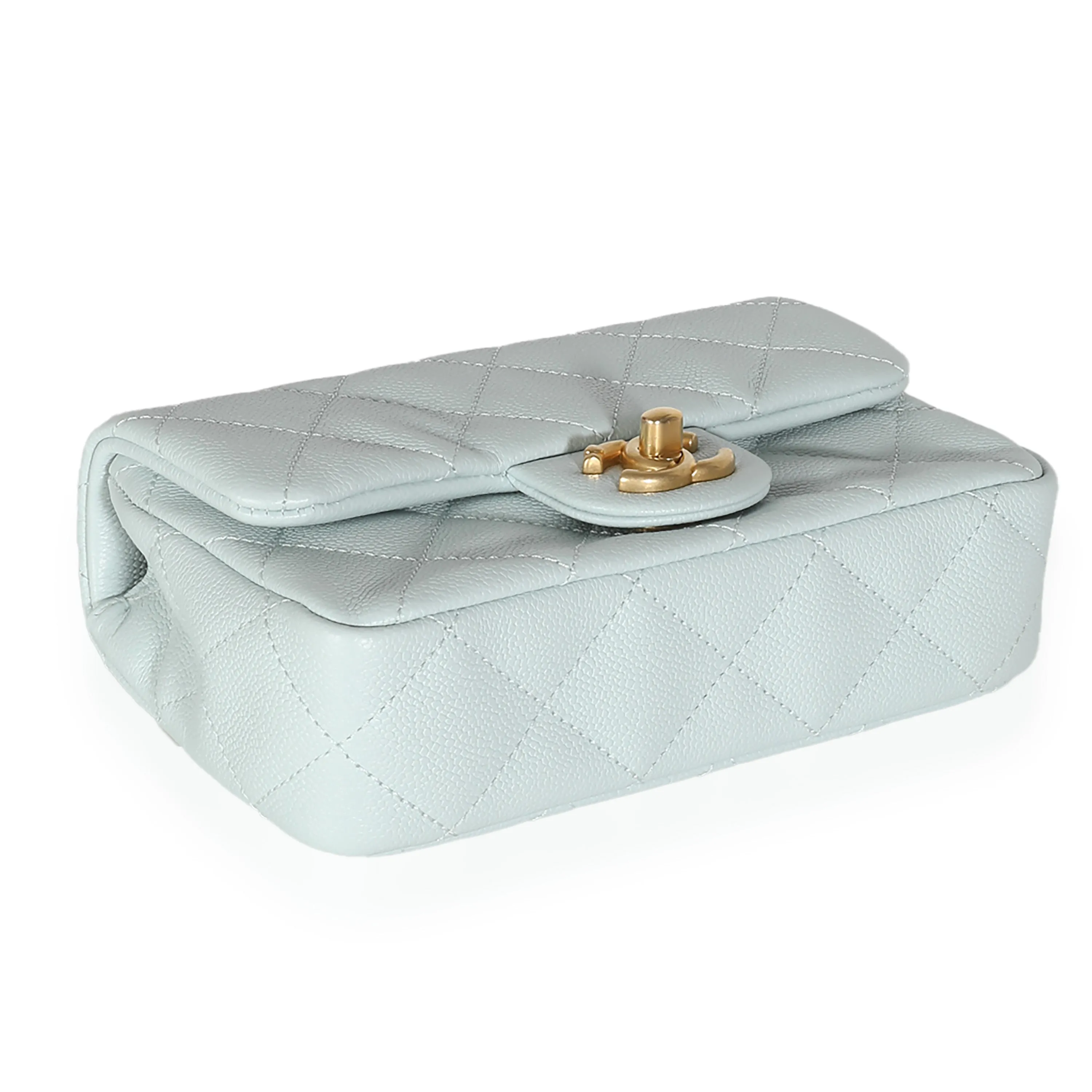 CHANEL 24P Blue Quilted Caviar Sweetheart Crush Mini Flap Bag