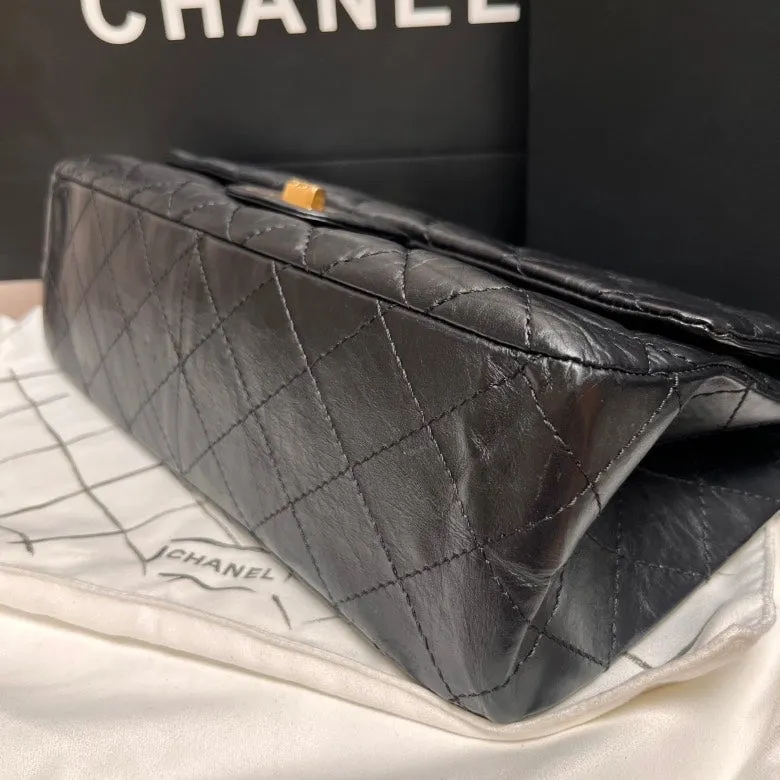 Chanel 2.55 Maxi Black Quilted Leather Shoulder Bag