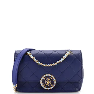 CHANEL Bicolor CC Chain Flap Bag Quilted Calfskin Small