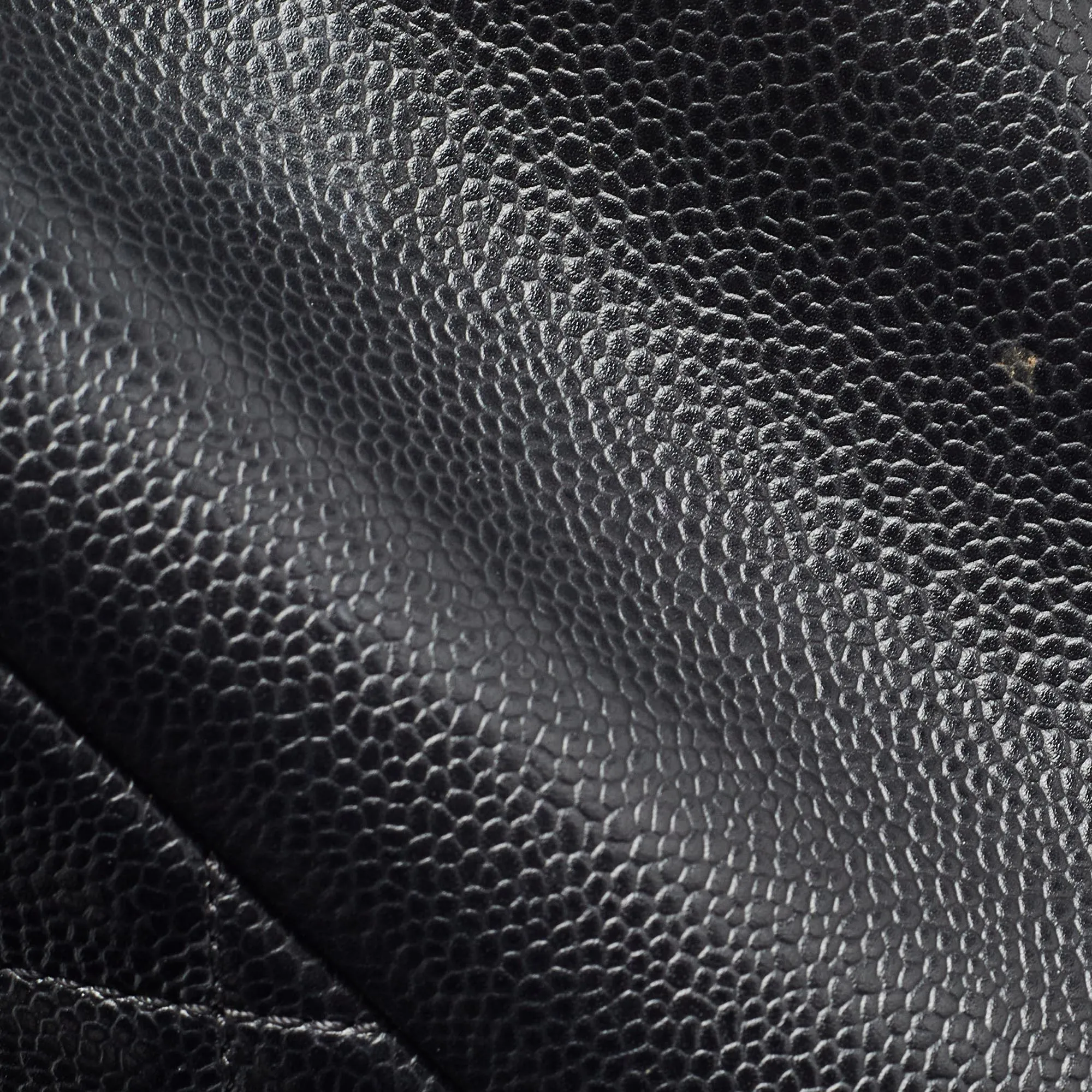 CHANEL Black Quilted Caviar Leather Grand Shopping Tote