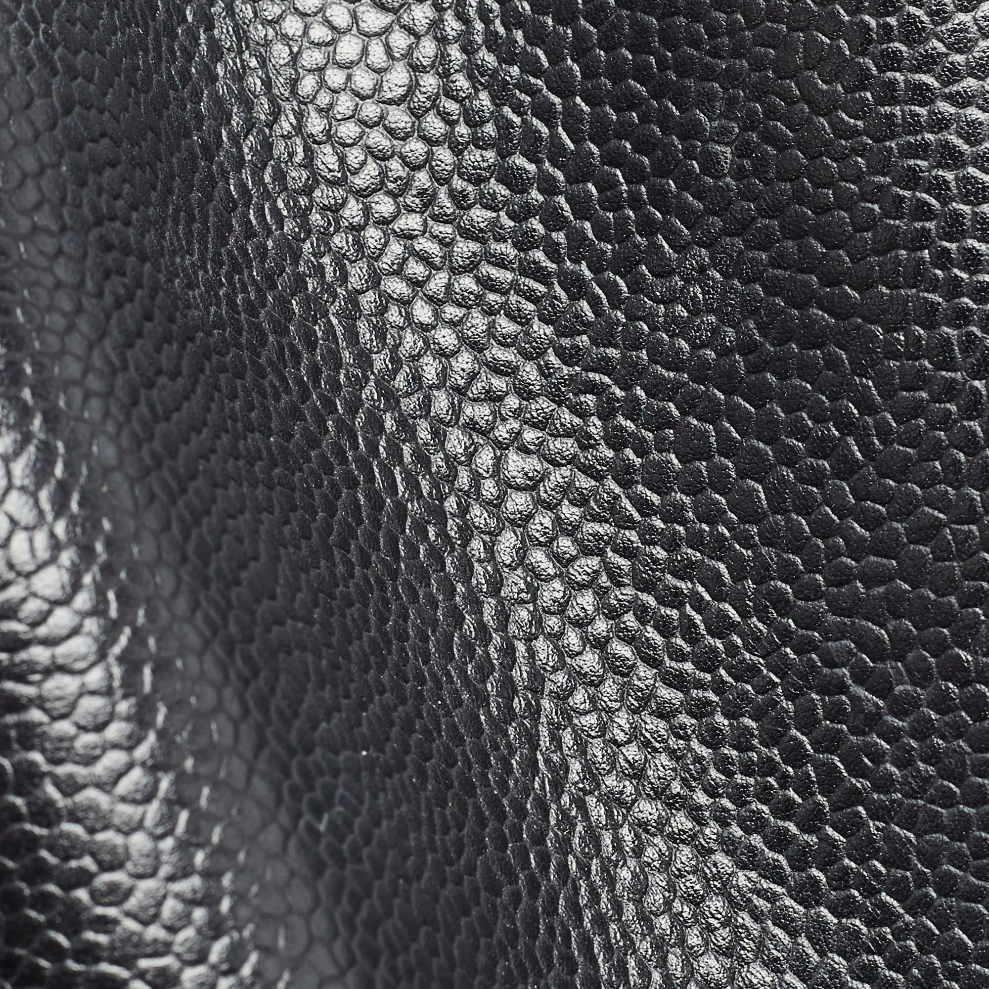 CHANEL Black Quilted Caviar Leather Grand Shopping Tote