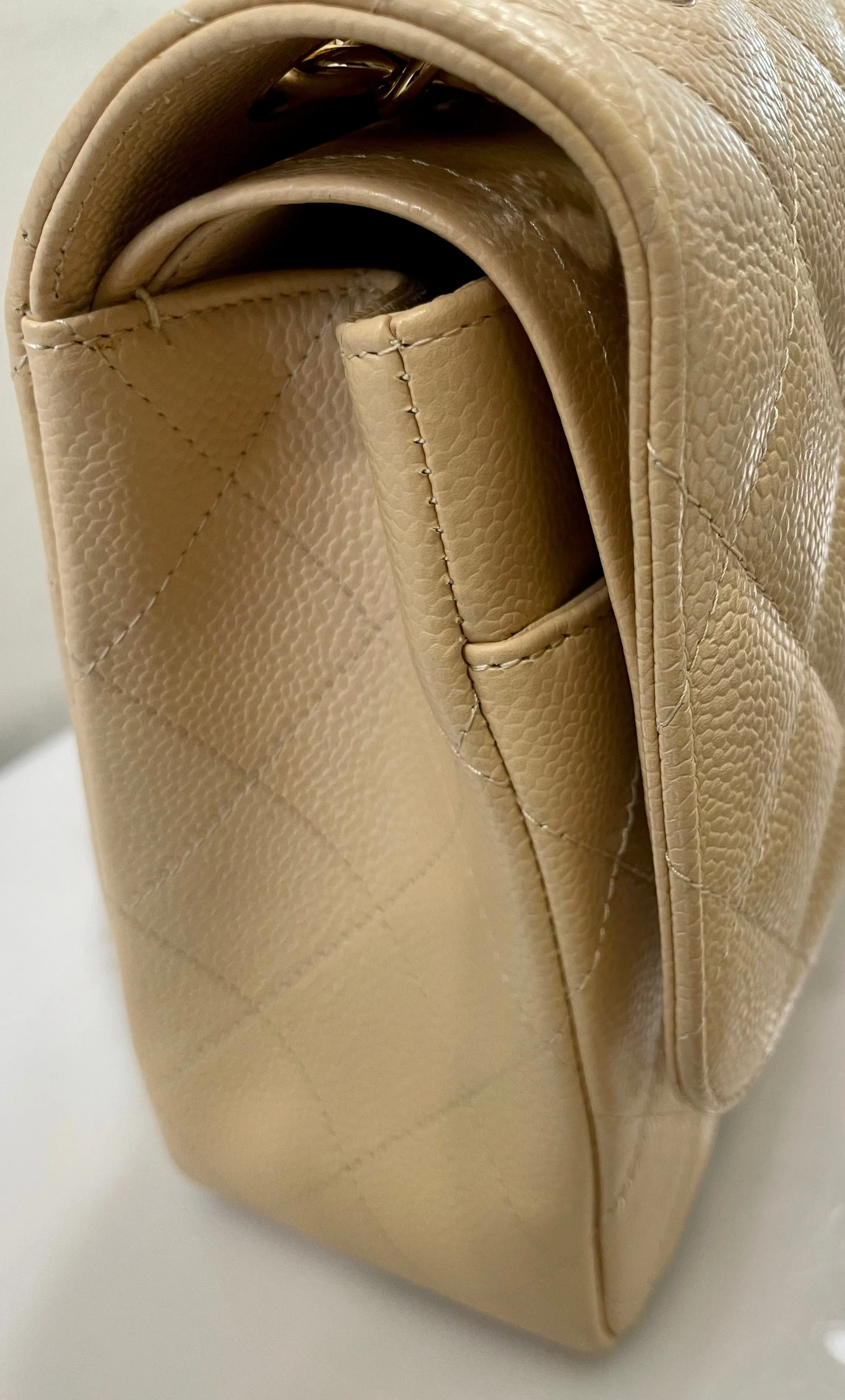 CHANEL CAVIAR QUILTED JUMBO DOUBLE FLAP SHOULDER BAG