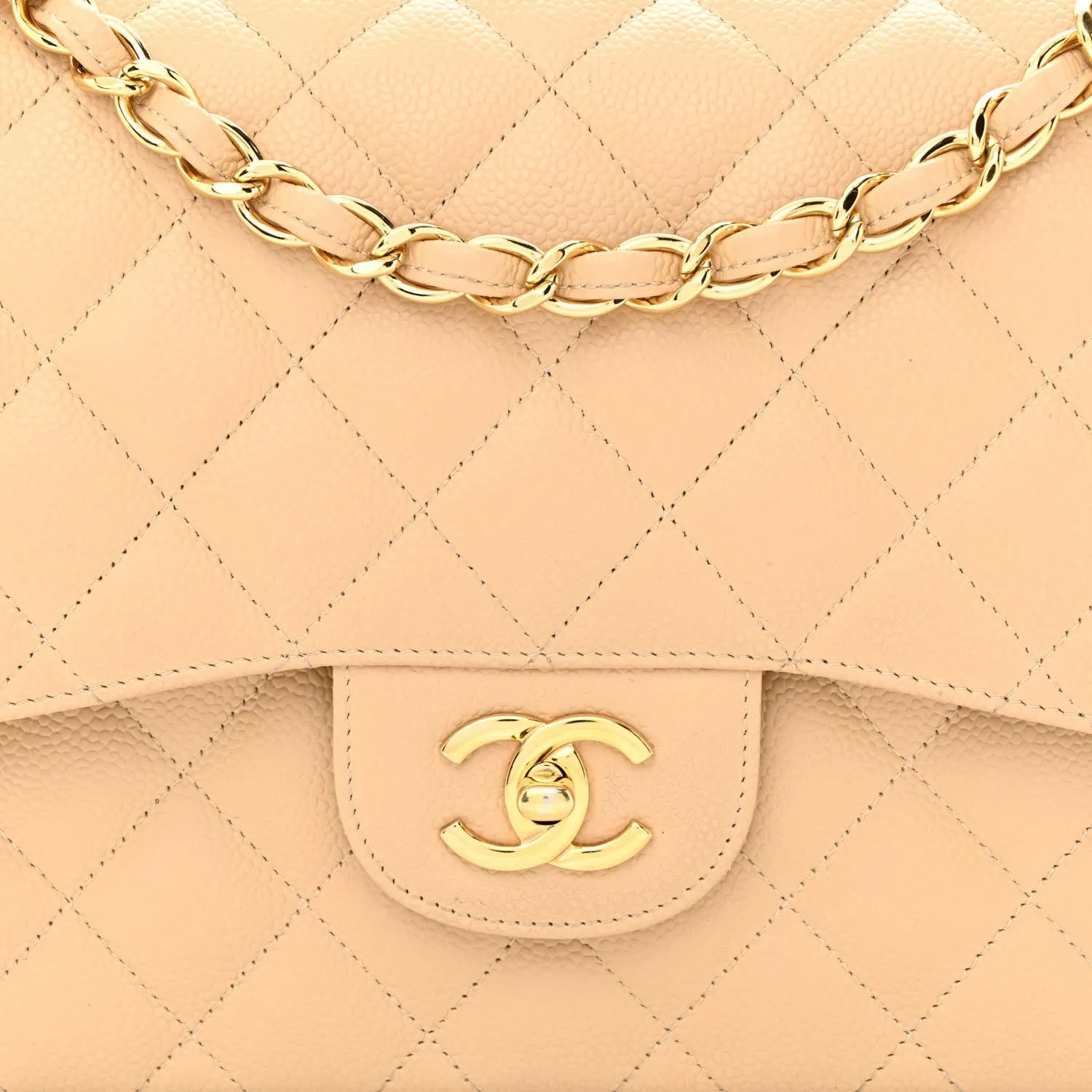 CHANEL CAVIAR QUILTED JUMBO DOUBLE FLAP SHOULDER BAG