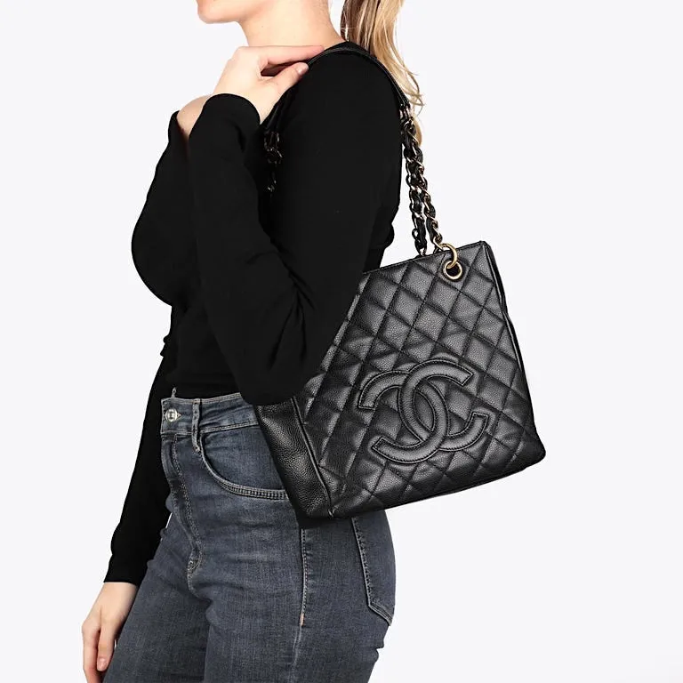 CHANEL CAVIAR QUILTED PETIT SHOPPING TOTE PST