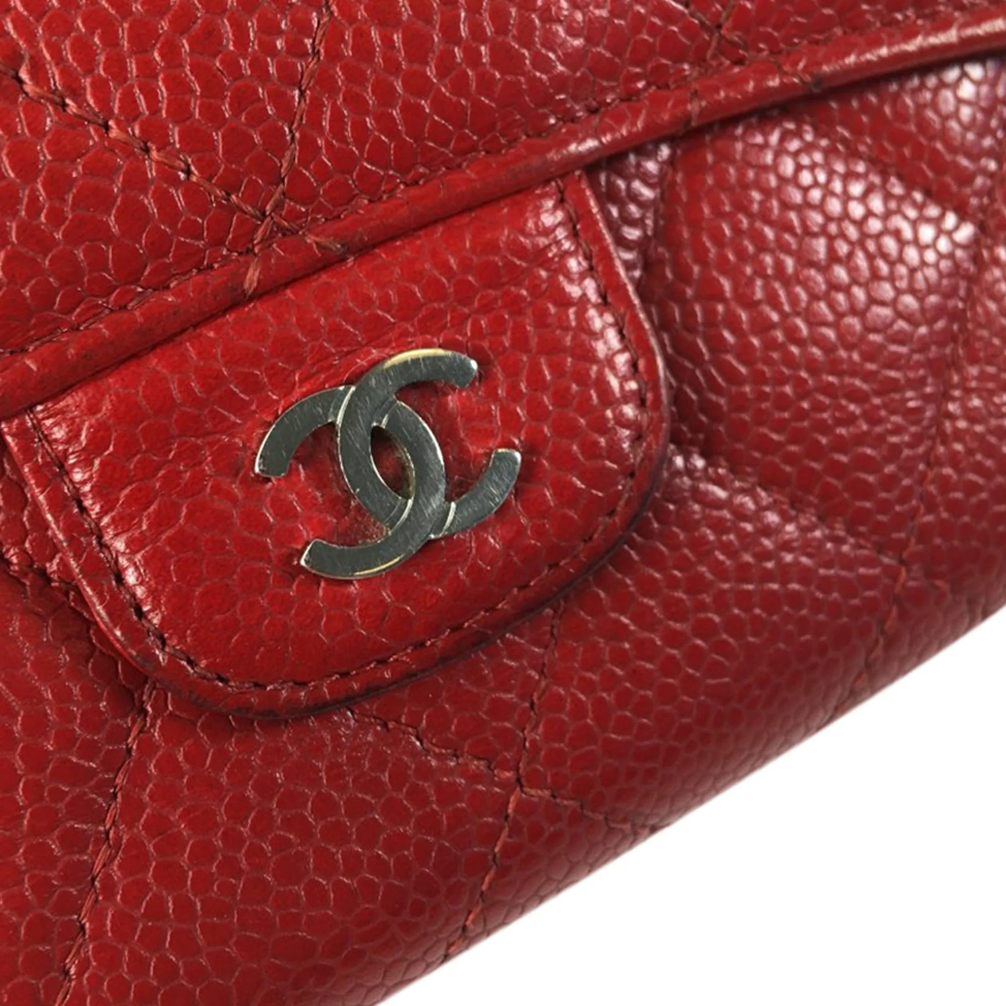 Chanel CC Caviar Trifold Wallet Long Wallets