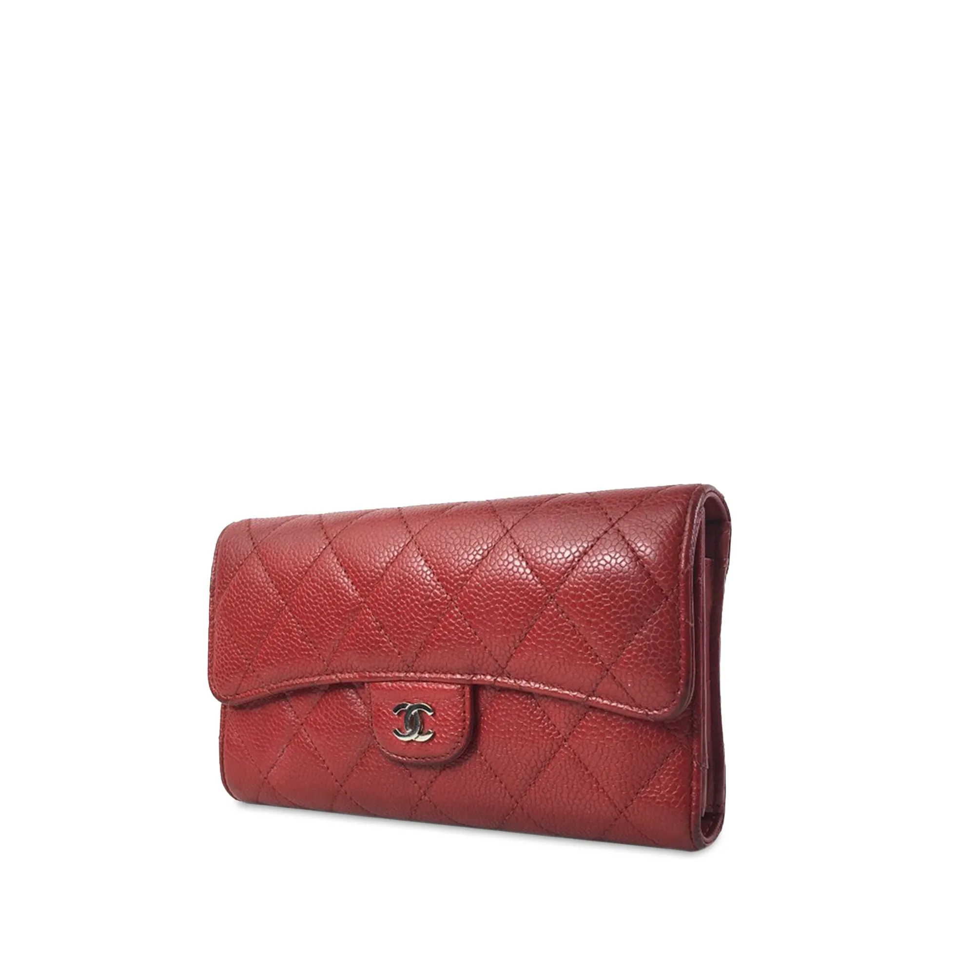 Chanel CC Caviar Trifold Wallet Long Wallets