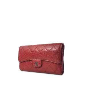 Chanel CC Caviar Trifold Wallet Long Wallets