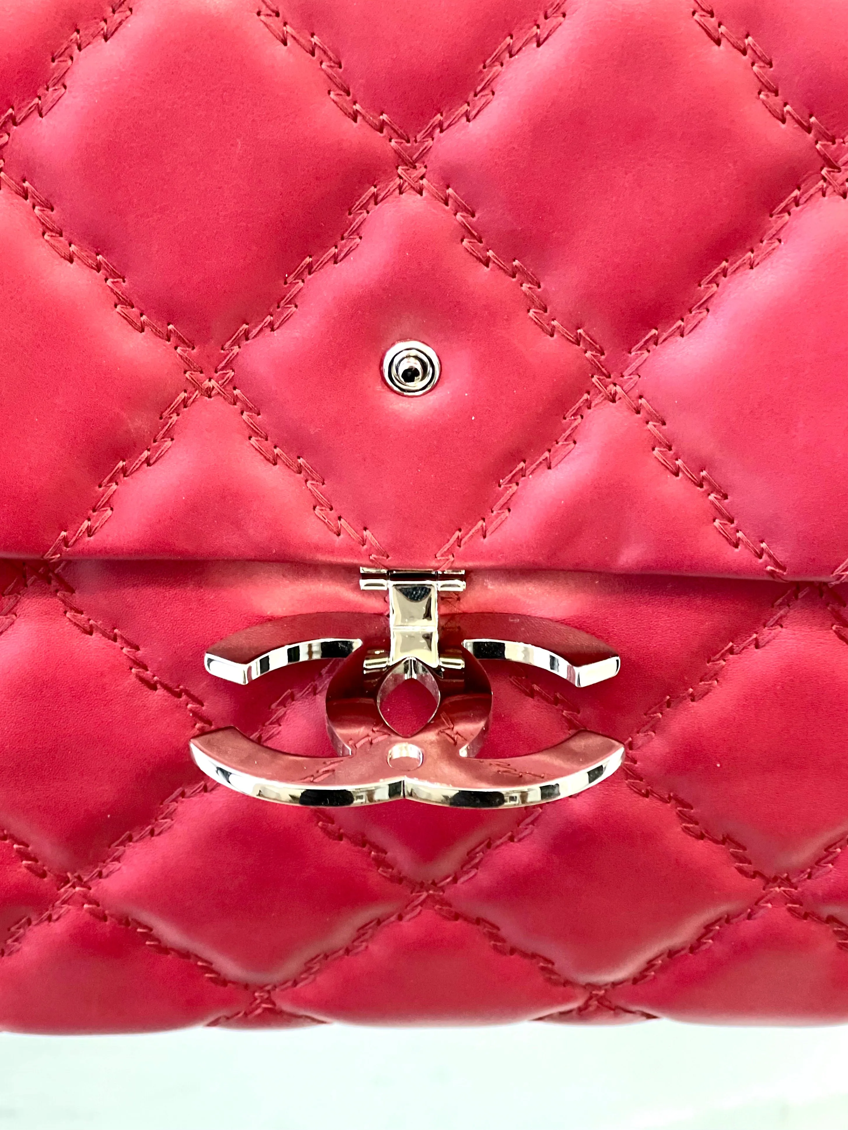 CHANEL CC QUILTED CALFSKIN LARGE FLAP BAG