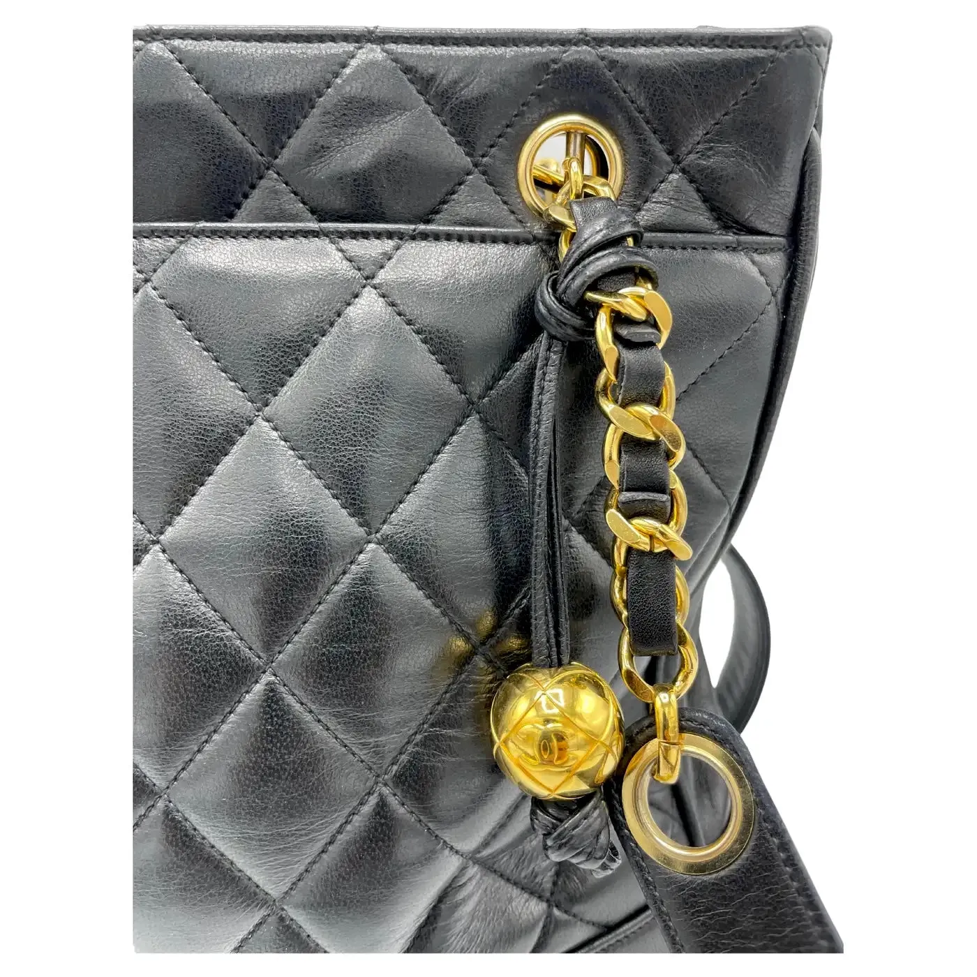 CHANEL CC QUILTED LAMBSKIN LEATHER SHOULDER BAG