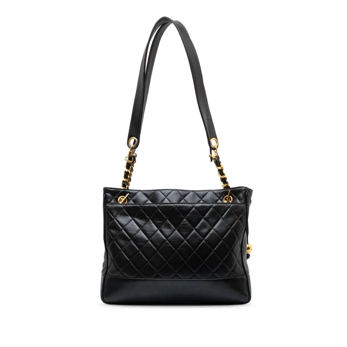CHANEL CC QUILTED LAMBSKIN LEATHER SHOULDER BAG