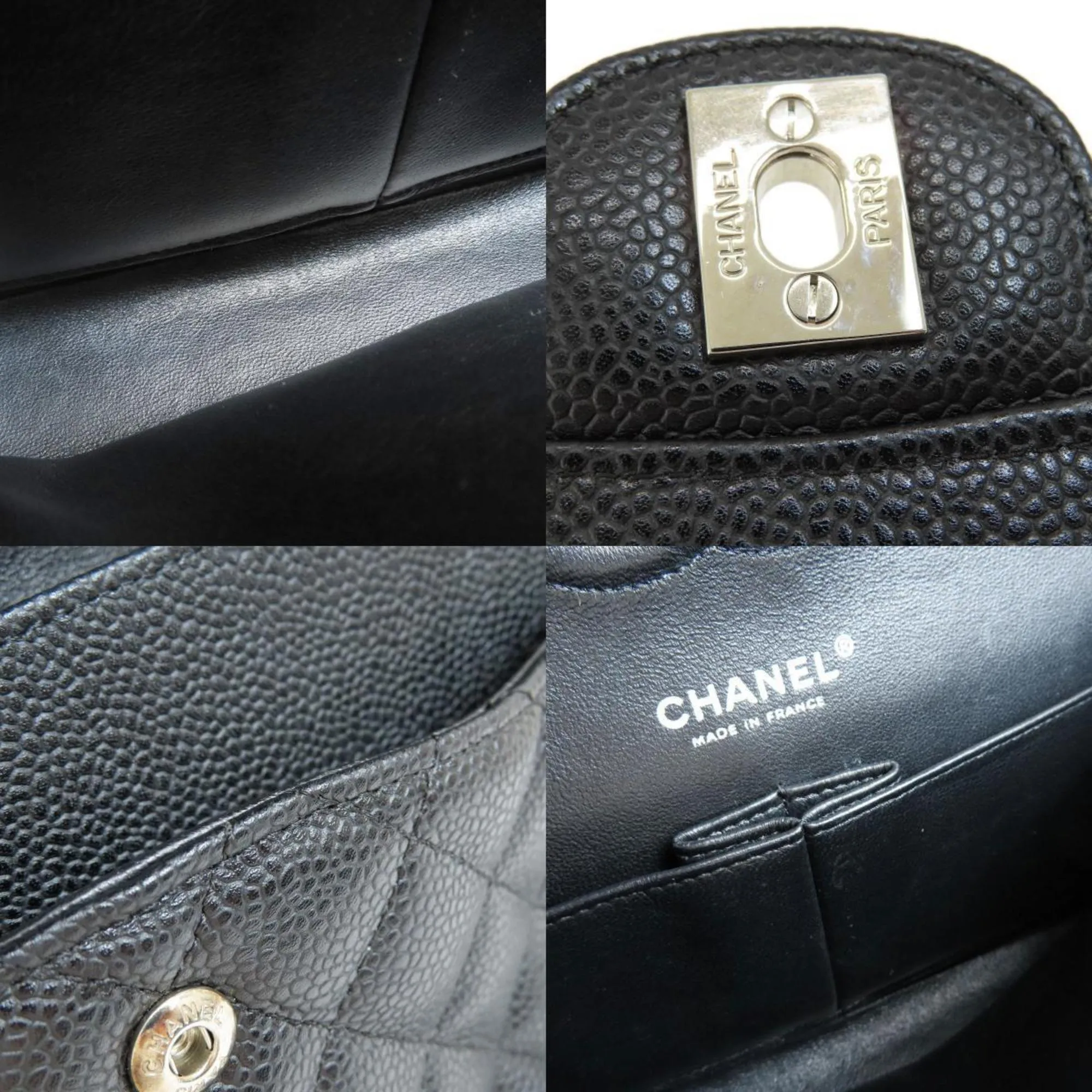 CHANEL Chain Shoulder Matelasse Bag Caviar Skin Women's