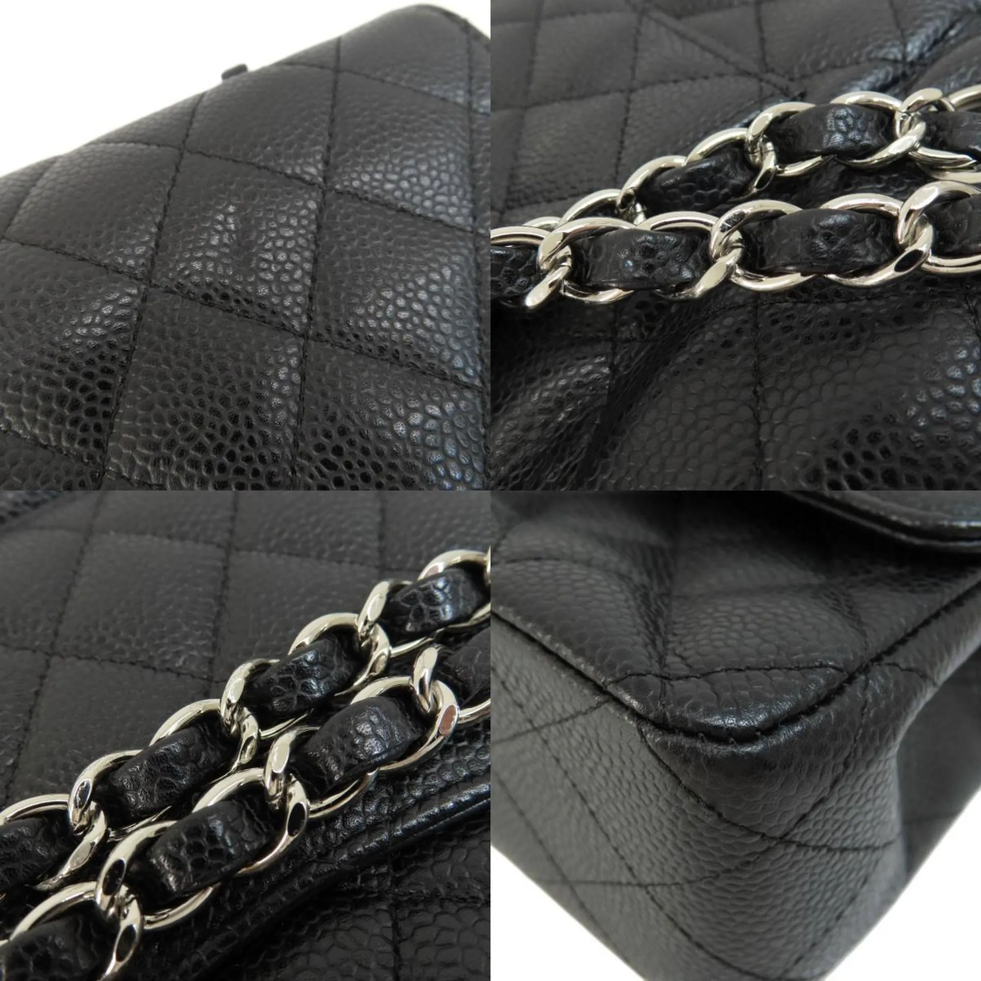 CHANEL Chain Shoulder Matelasse Bag Caviar Skin Women's