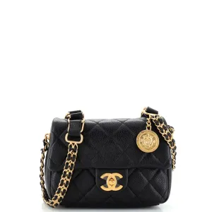 CHANEL Chain Soul Flap Bag Quilted Caviar Mini