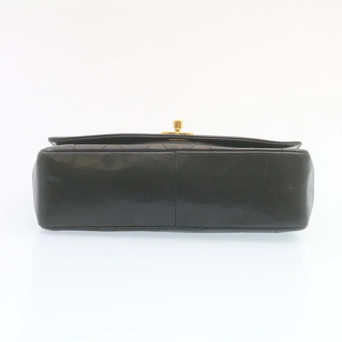 CHANEL Chain Turn Lock Diana Matelasse Shoulder Bag Lamb Skin Black  28282A
