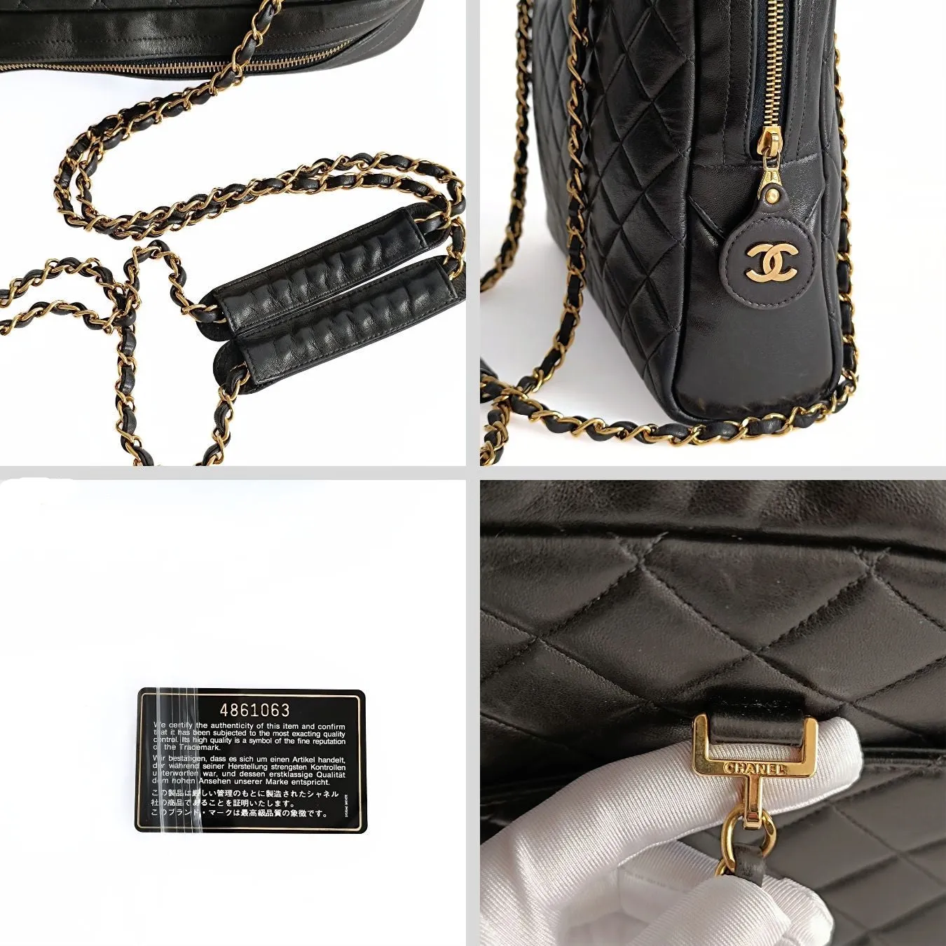CHANEL Chanel Chanel borsa a spalla Grand Shopping in pelle matelasse nera