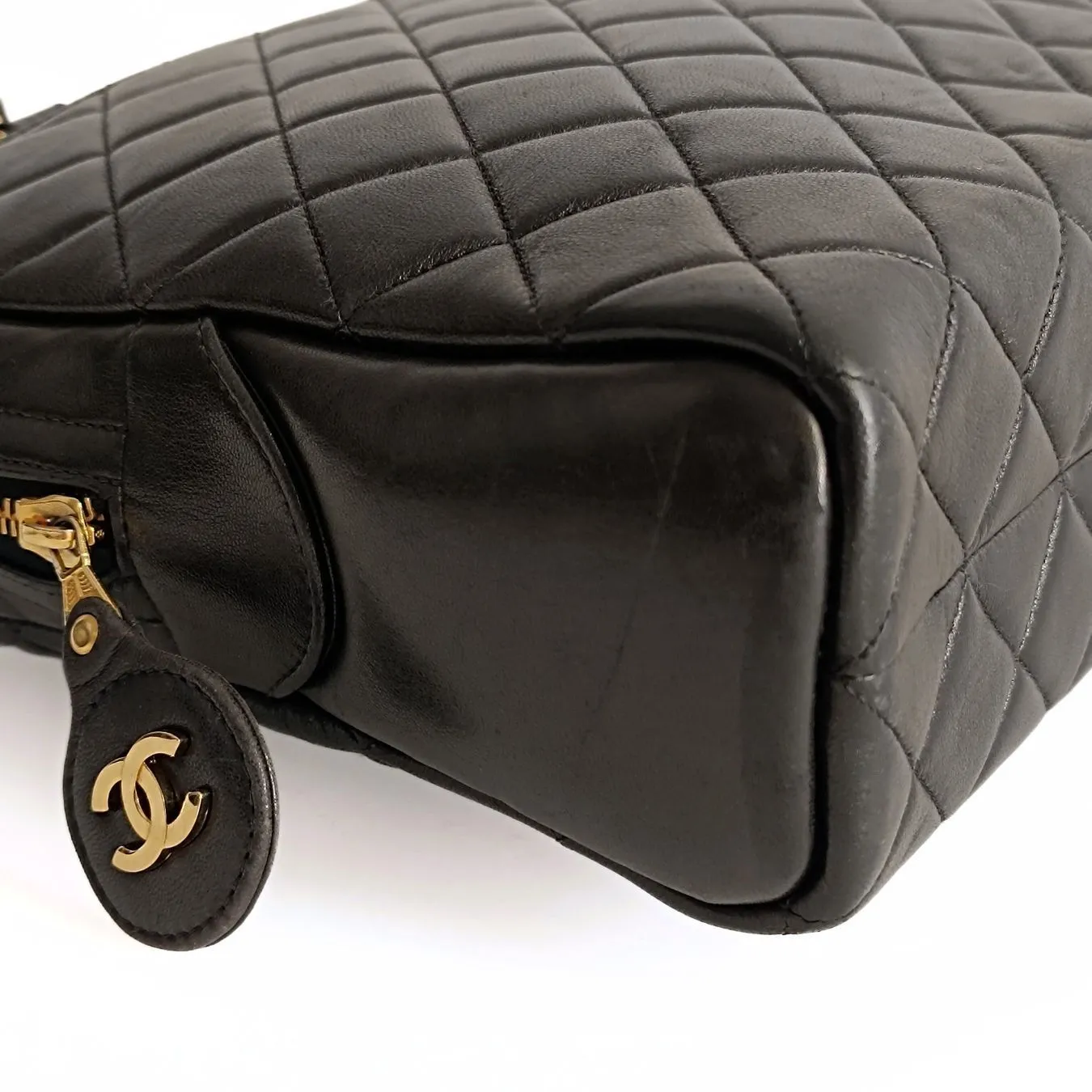 CHANEL Chanel Chanel borsa a spalla Grand Shopping in pelle matelasse nera