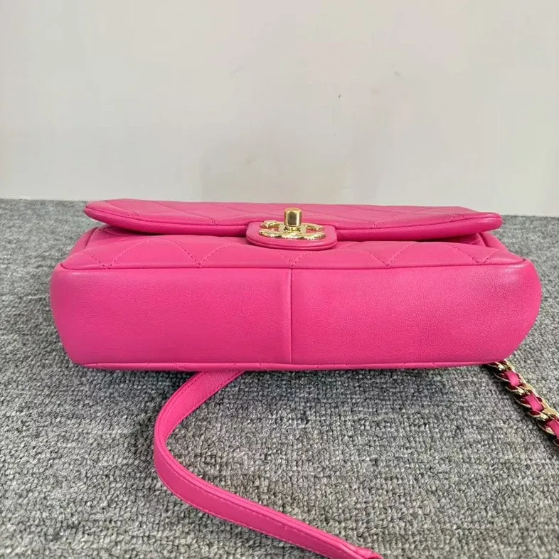 Chanel Classic Flap Bag Pink Shoulder Bag
