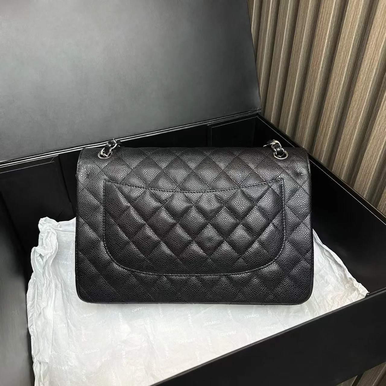 Chanel Classic Flap Black Leather Shoulder Bag