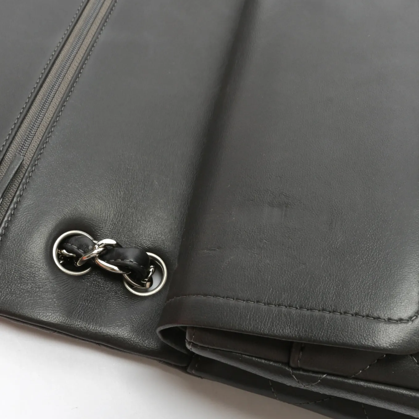CHANEL Classic Jumbo Double Flap Lambskin- Grey