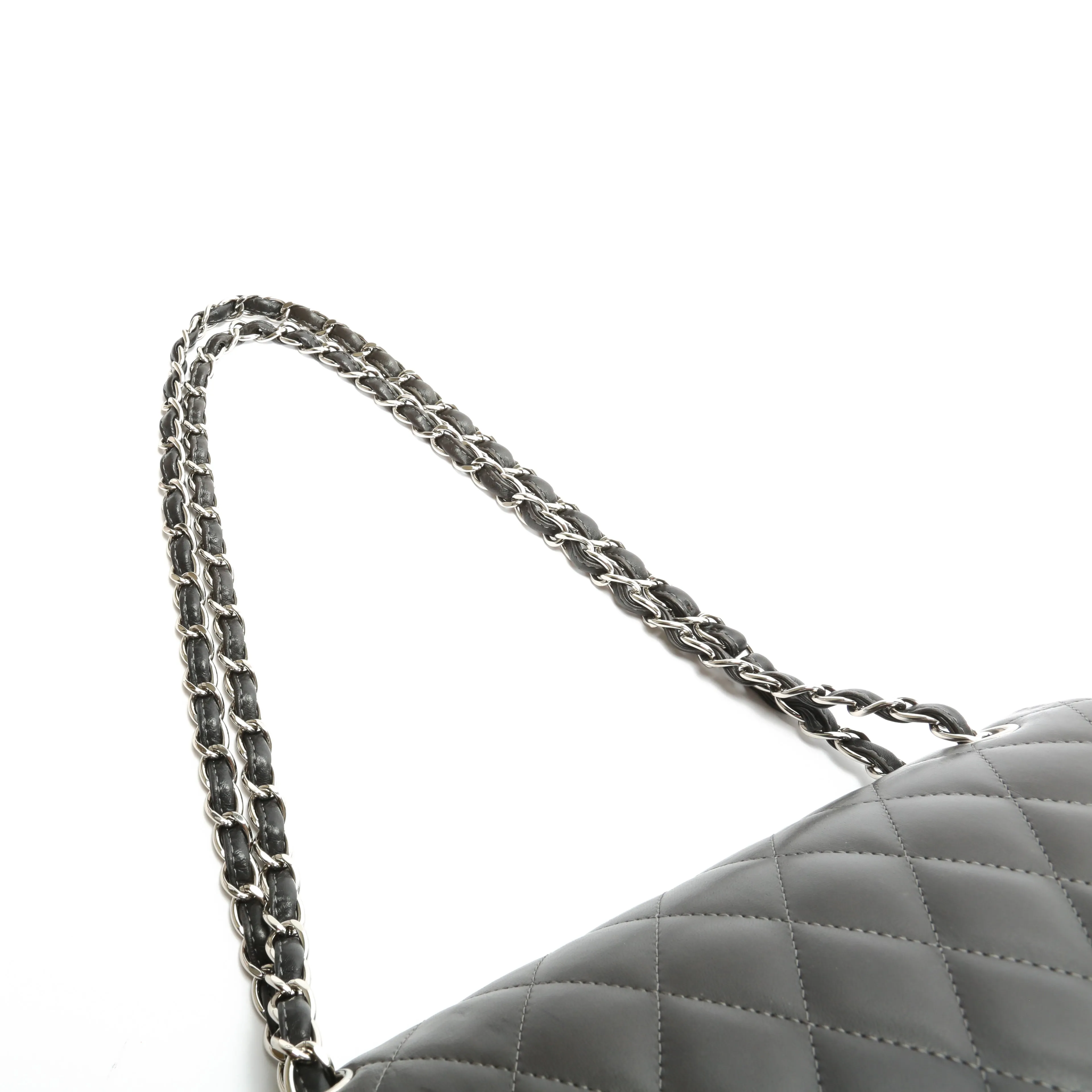 CHANEL Classic Jumbo Double Flap Lambskin- Grey