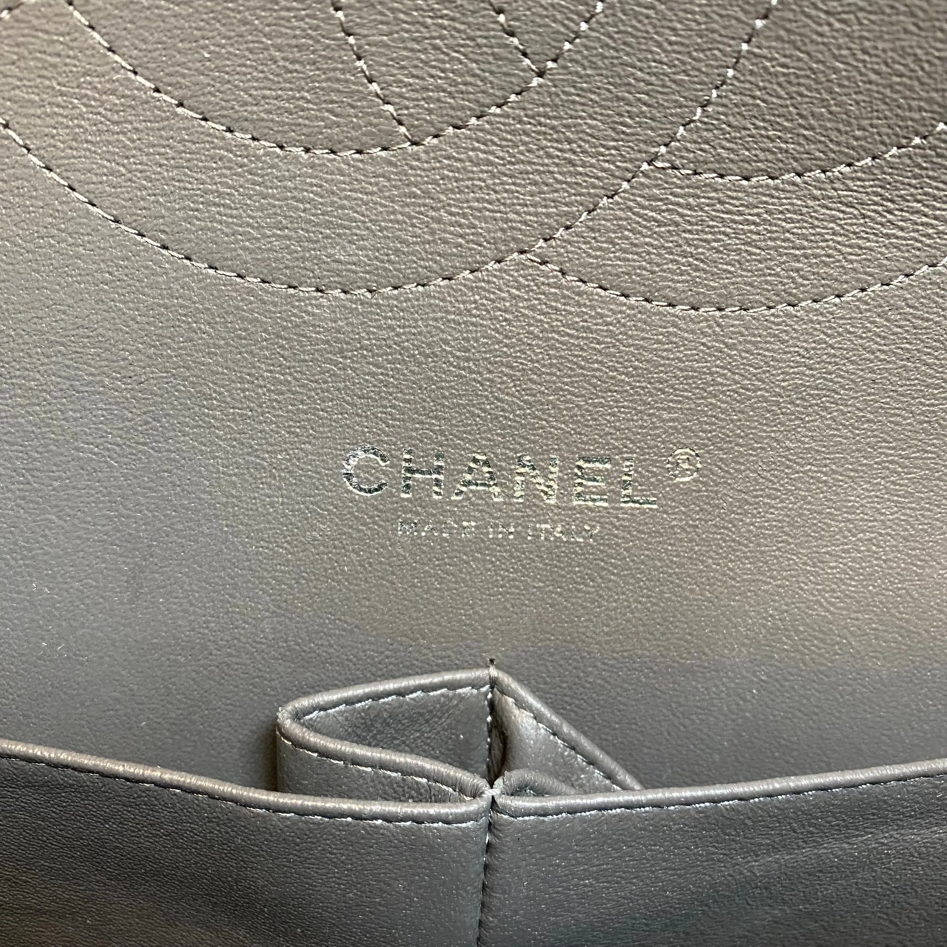 CHANEL Classic Jumbo Double Flap Lambskin- Grey