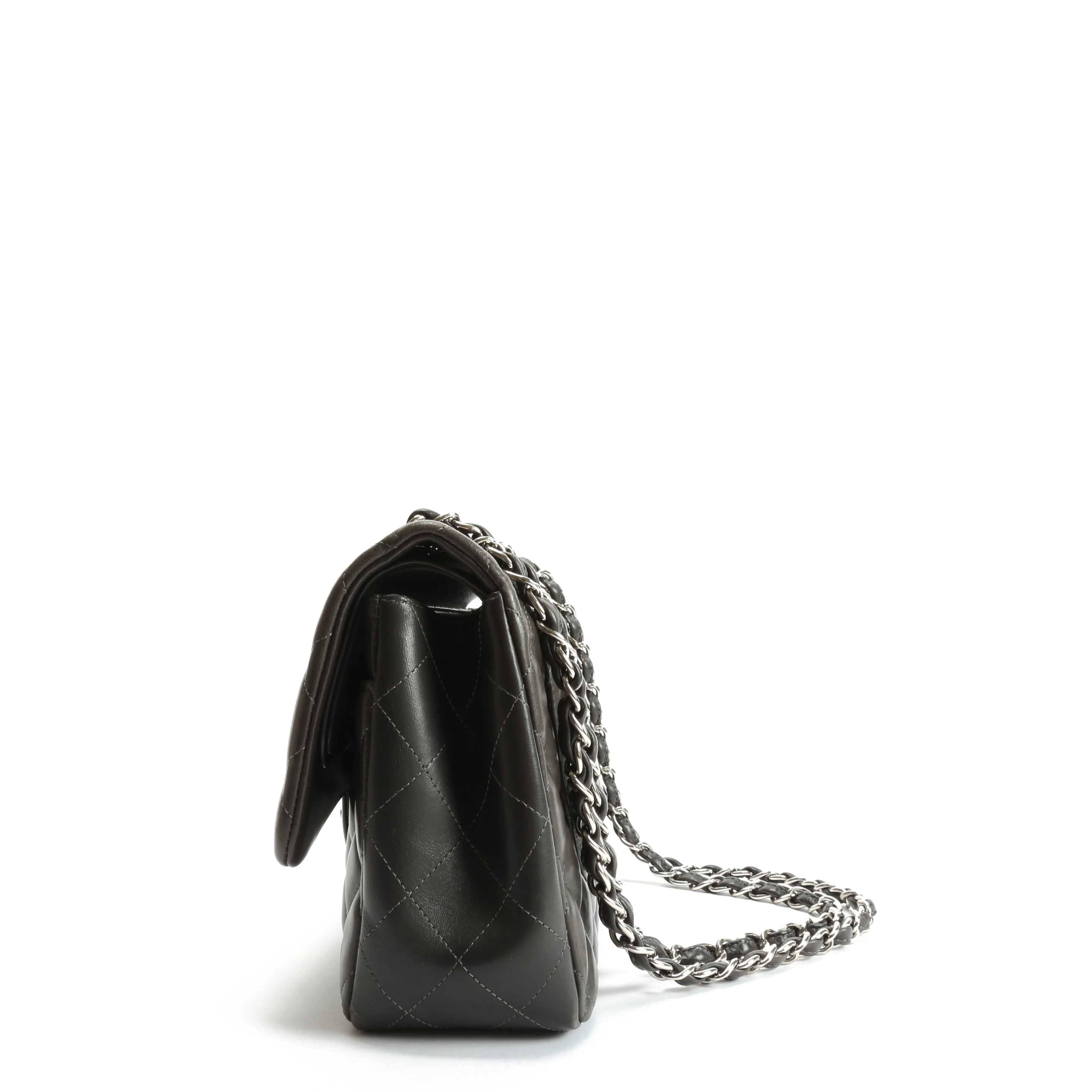 CHANEL Classic Jumbo Double Flap Lambskin- Grey