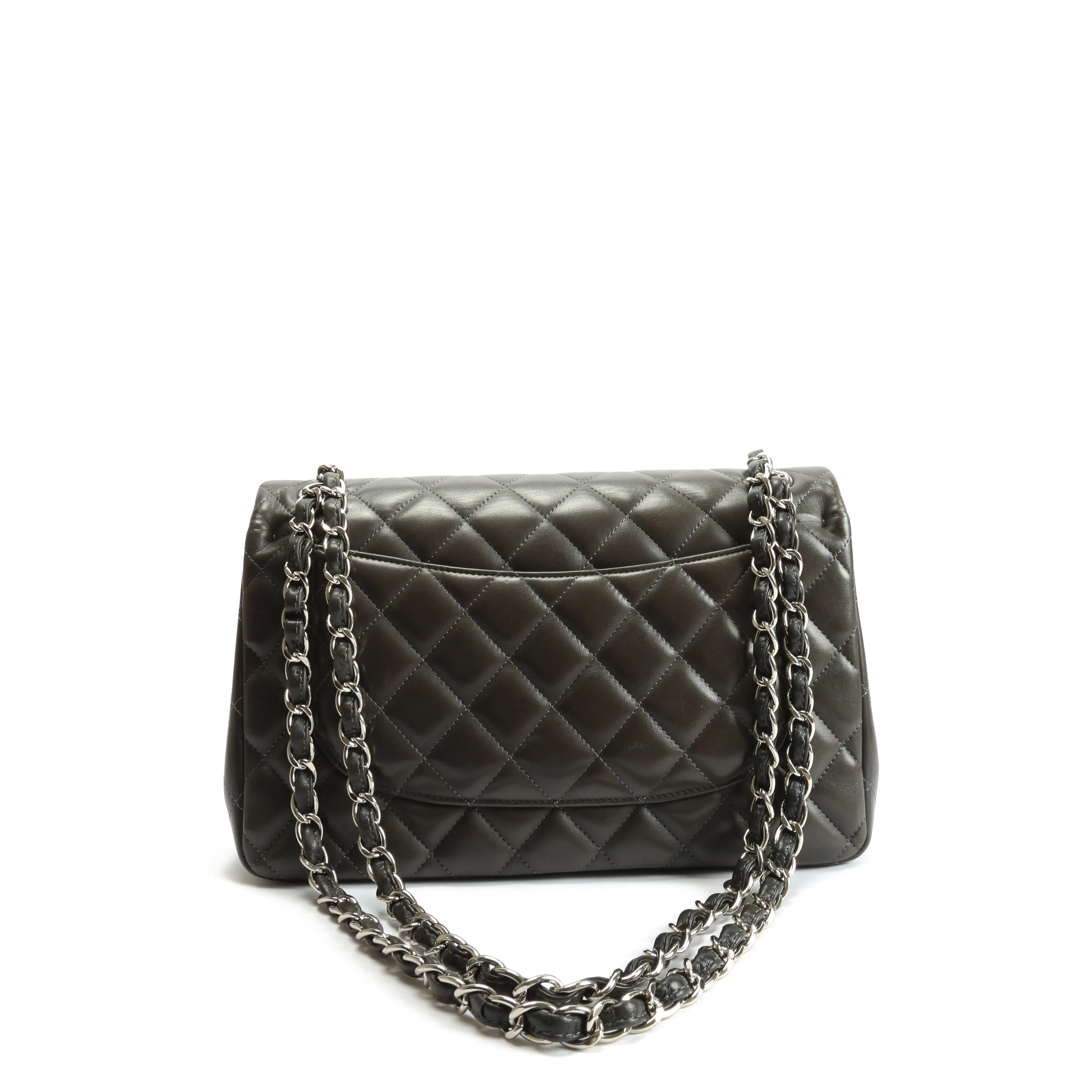 CHANEL Classic Jumbo Double Flap Lambskin- Grey