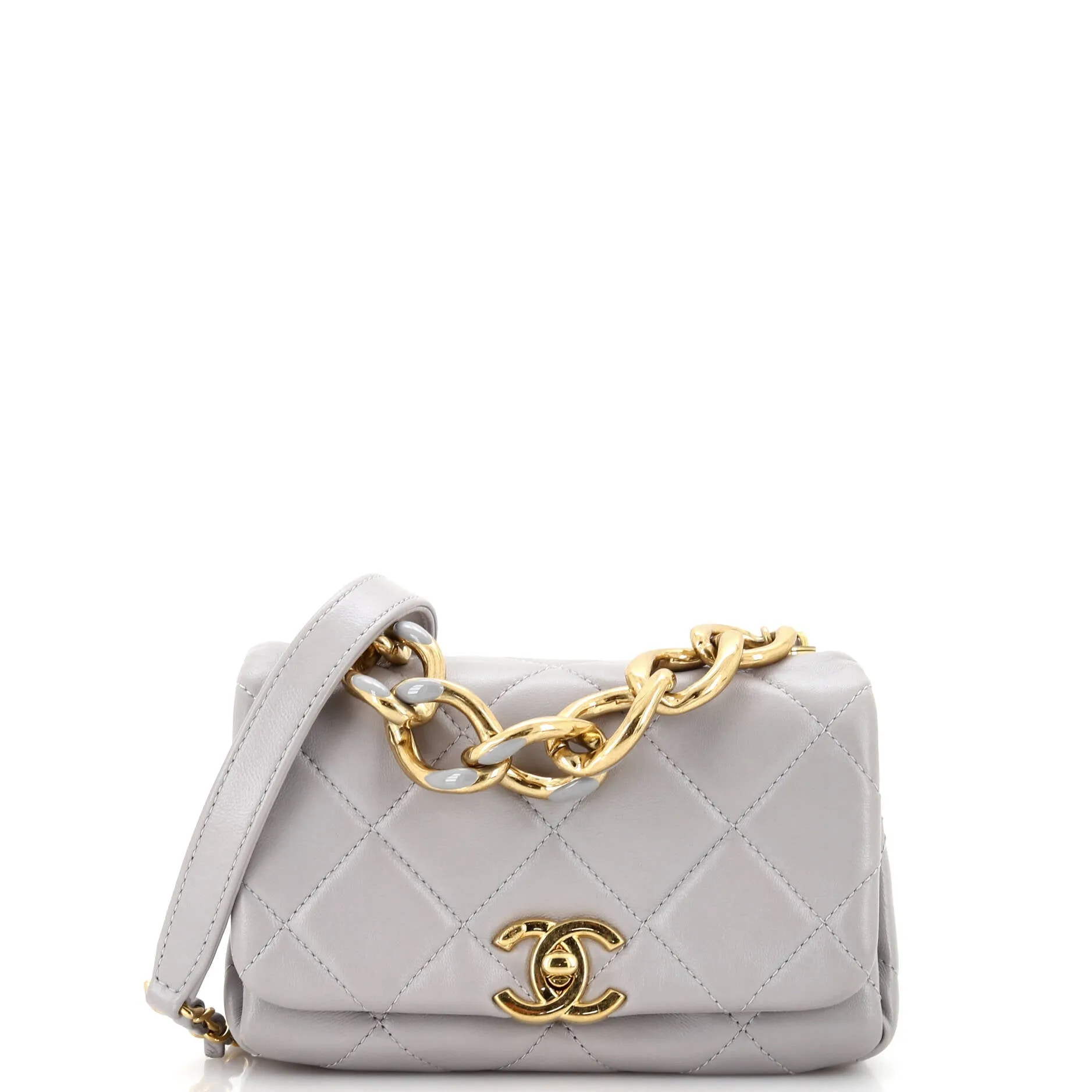 CHANEL Color Match Flap Bag Quilted Lambskin Mini