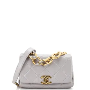 CHANEL Color Match Flap Bag Quilted Lambskin Mini