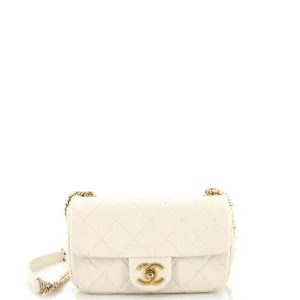 CHANEL Crystal Pearls Chain Flap Bag Quilted Calfskin Small