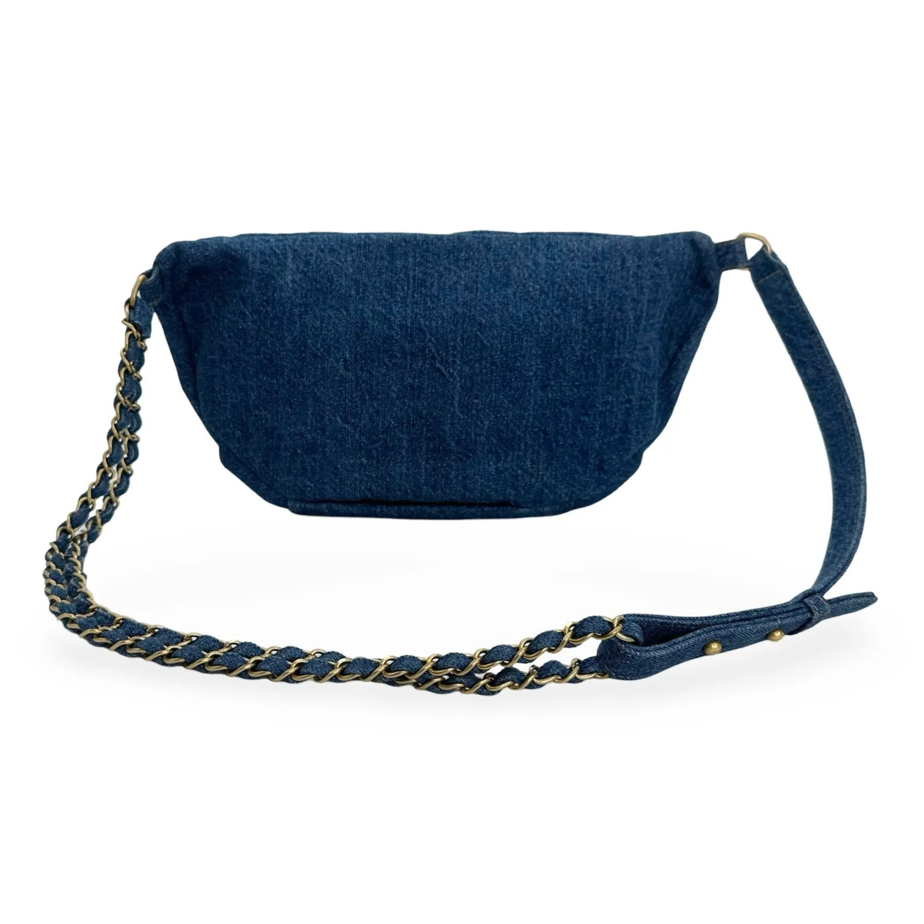 CHANEL: Denim Shearling Egyptian Waist Bag