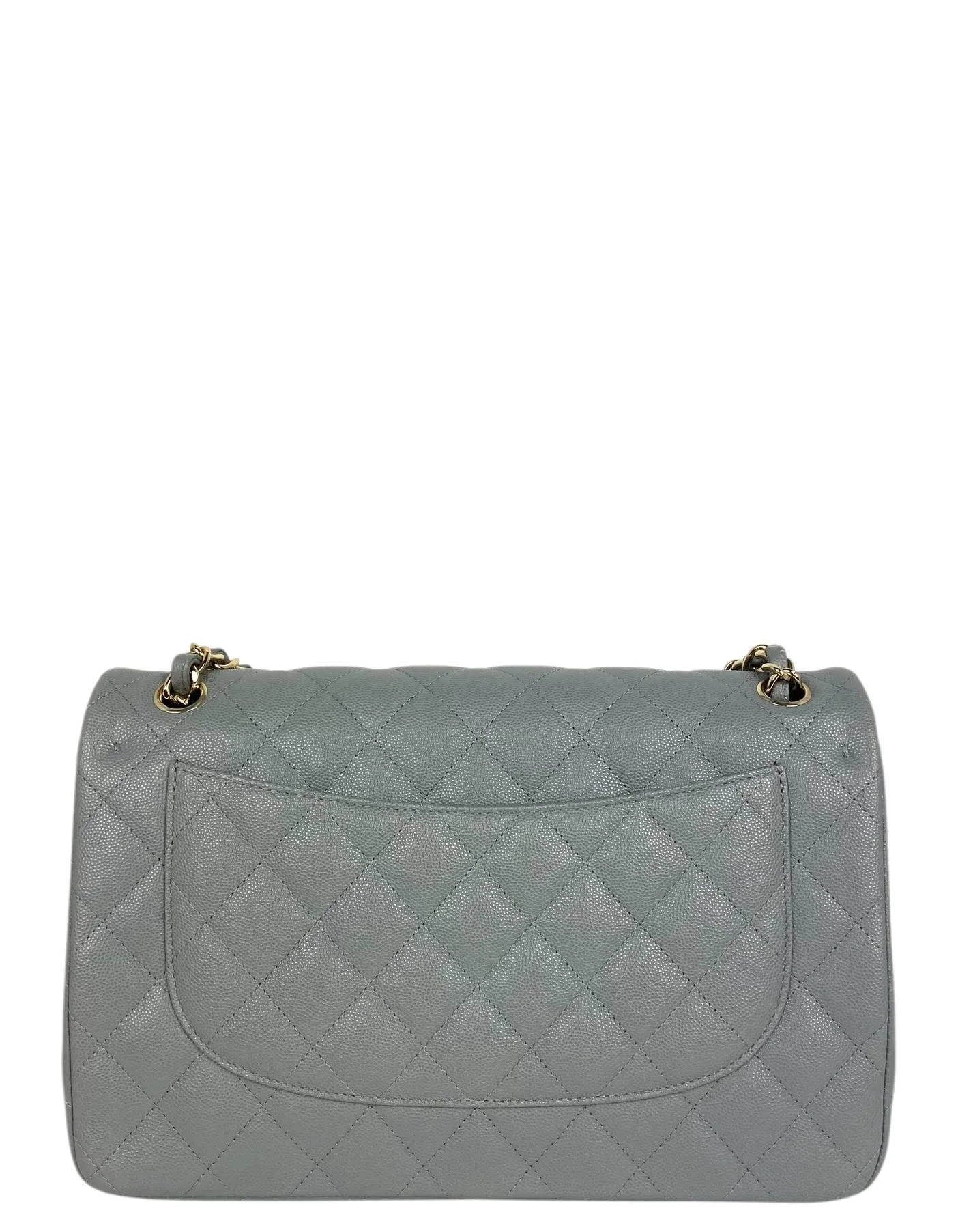Chanel Grey Caviar Classic Double Flap Jumbo Bag
