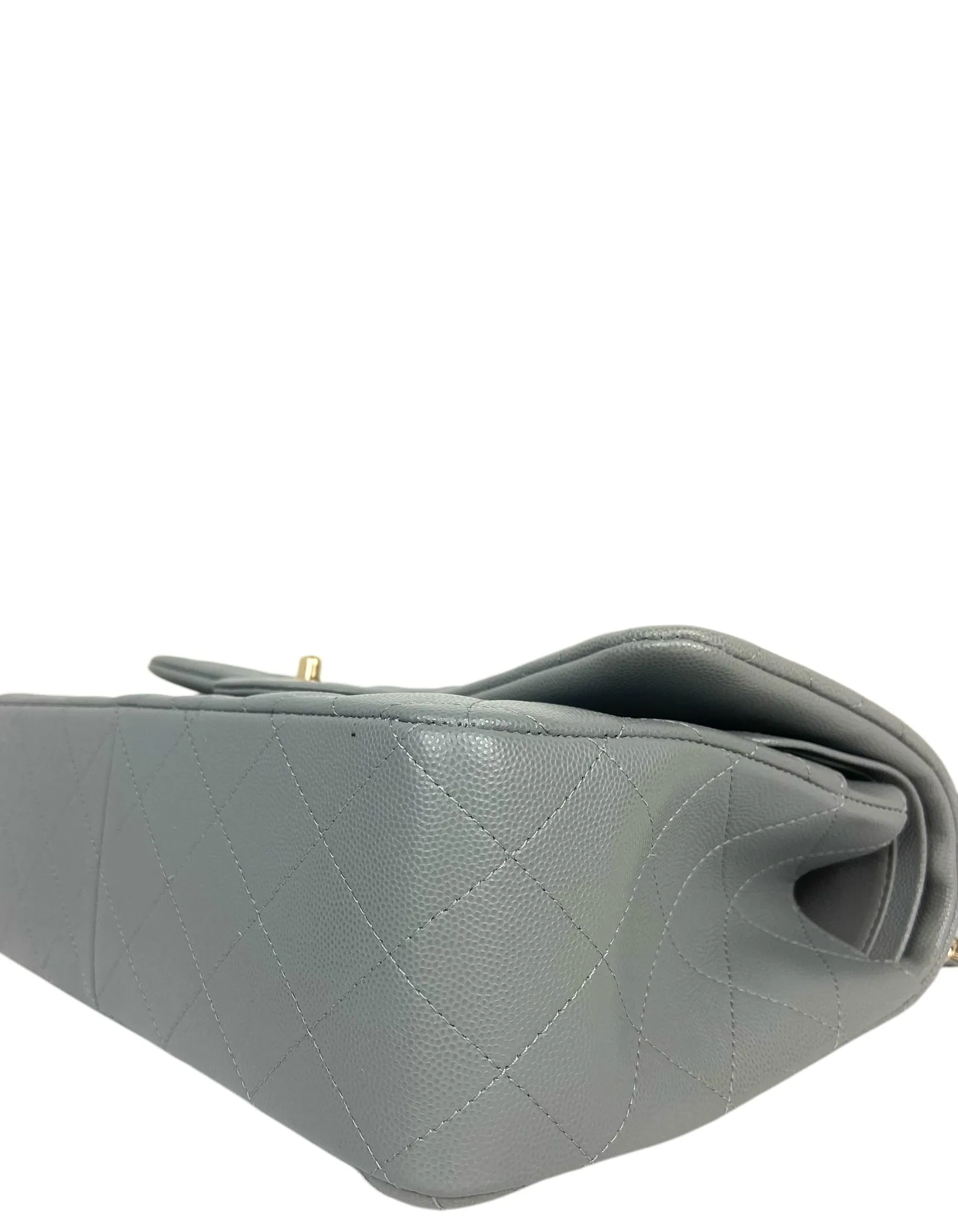 Chanel Grey Caviar Classic Double Flap Jumbo Bag