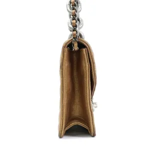 Chanel HandBag Diagonal Shoulder Bag Turn Lock Chain Leather/Metal Gold/Gunmetal
