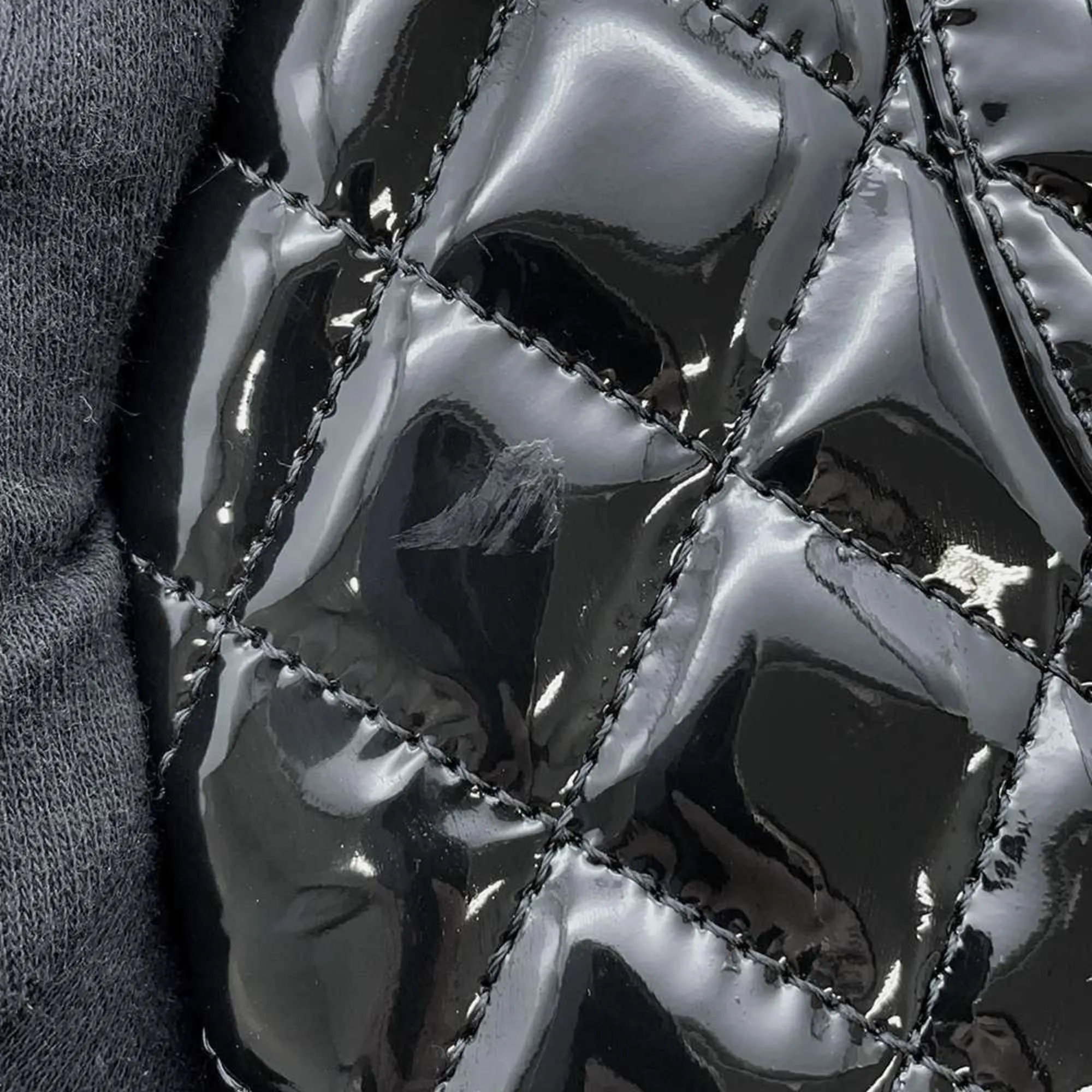Chanel handbag, matelasse, coco mark, patent, AS3969, CHANEL, 2way chain shoulder, black