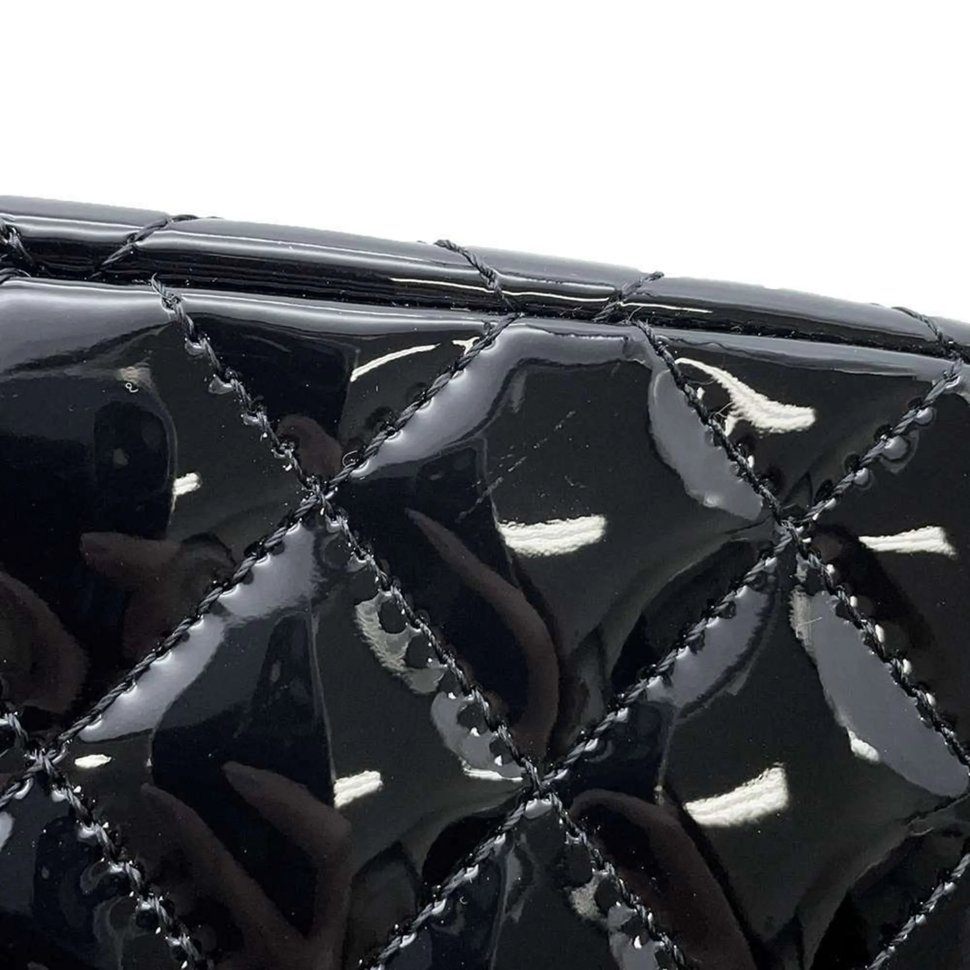 Chanel handbag, matelasse, coco mark, patent, AS3969, CHANEL, 2way chain shoulder, black