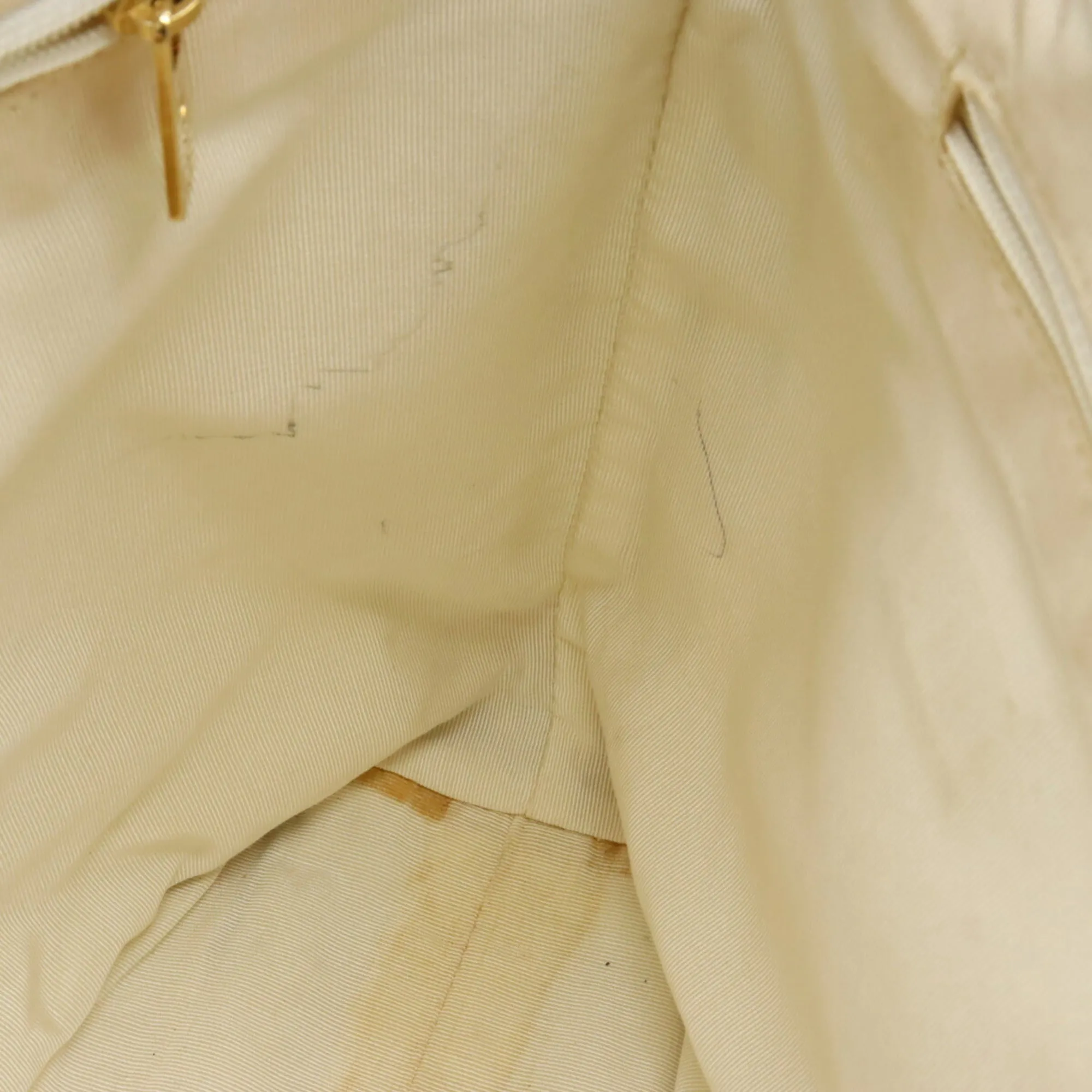 Chanel here mark embossed Tote Bag shoulder leather ivory white