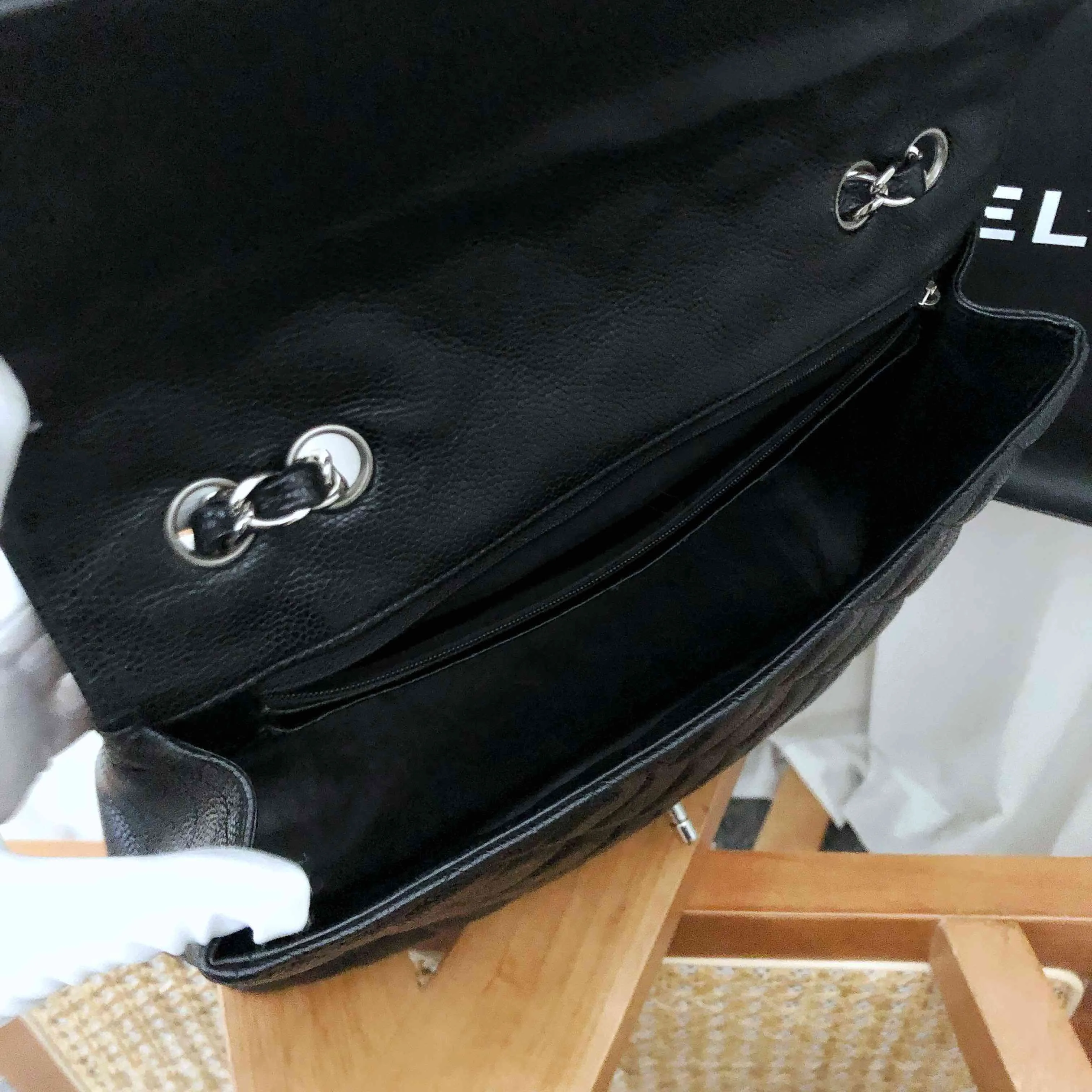 Chanel Jumbo Classic Flap Bag Black Quilted Leather