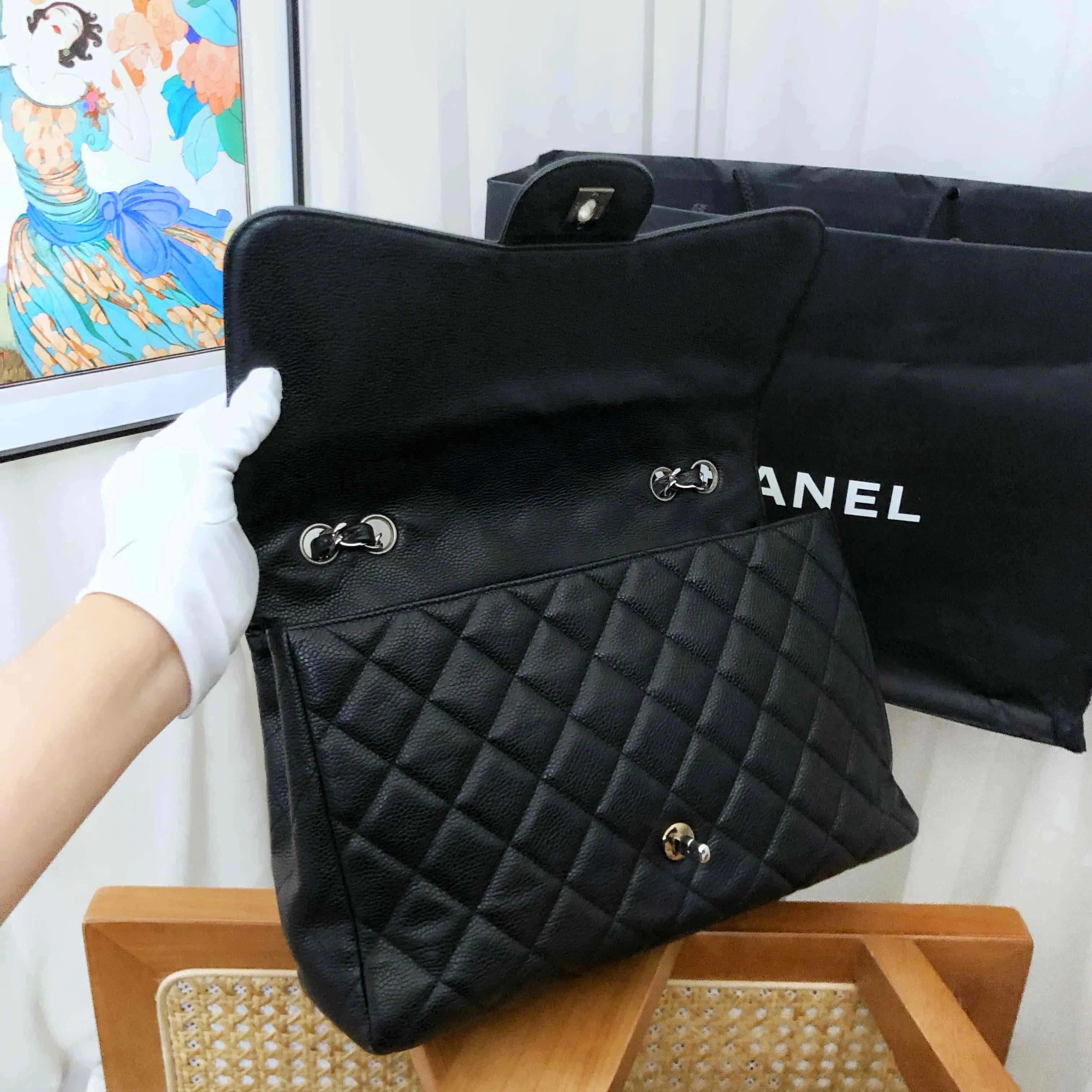 Chanel Jumbo Classic Flap Bag Black Quilted Leather