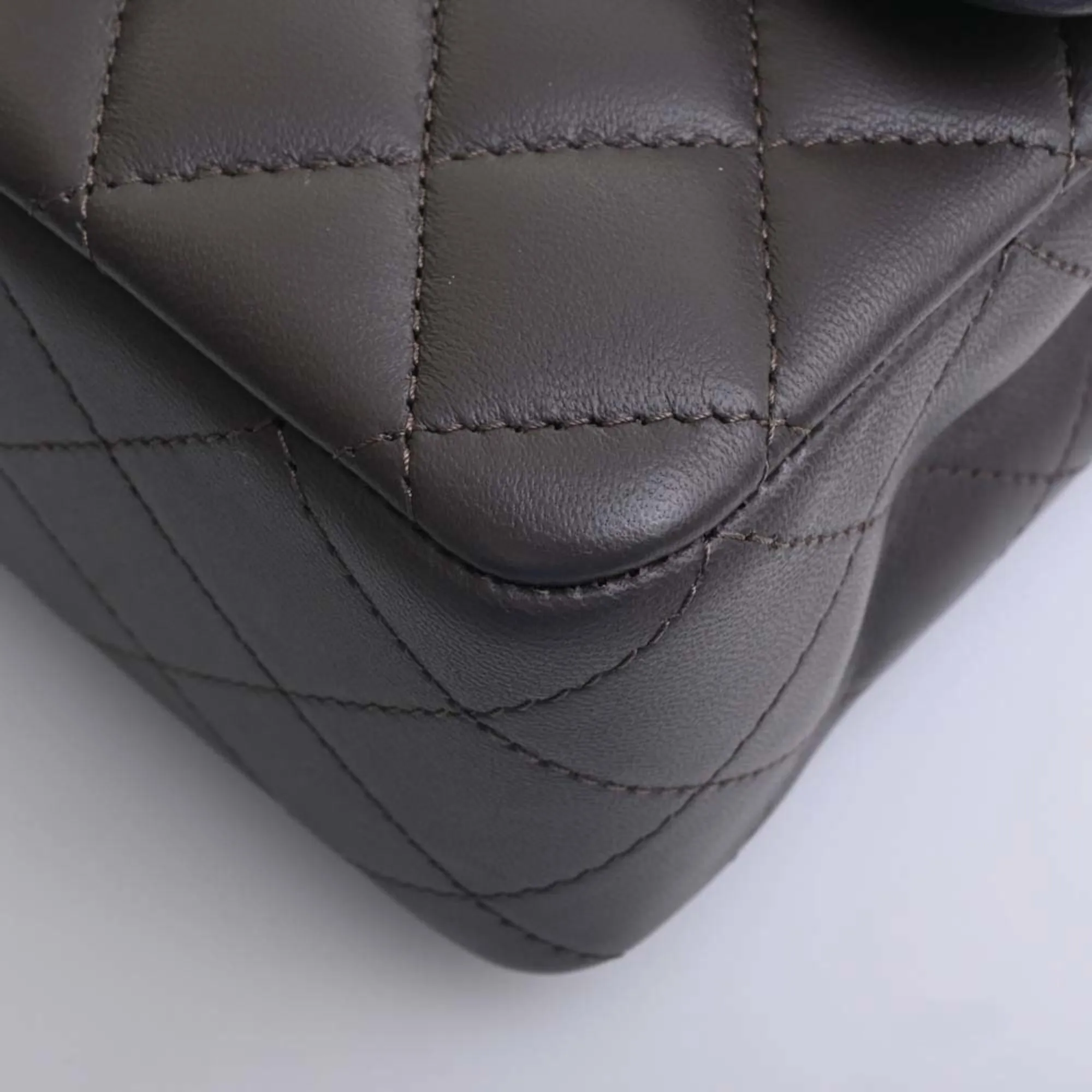 Chanel Lambskin Matelasse Coco Mark Chain Shoulder Bag Brown Women's