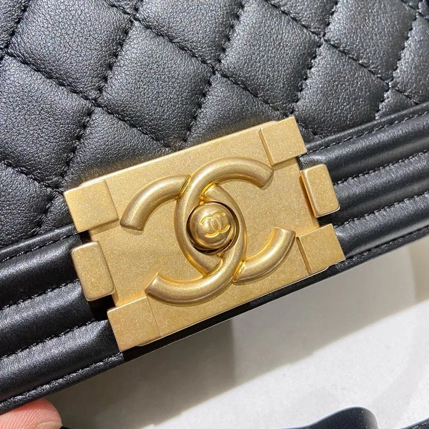 Chanel Le Boy Black Small Calfskin Crossbody Bag